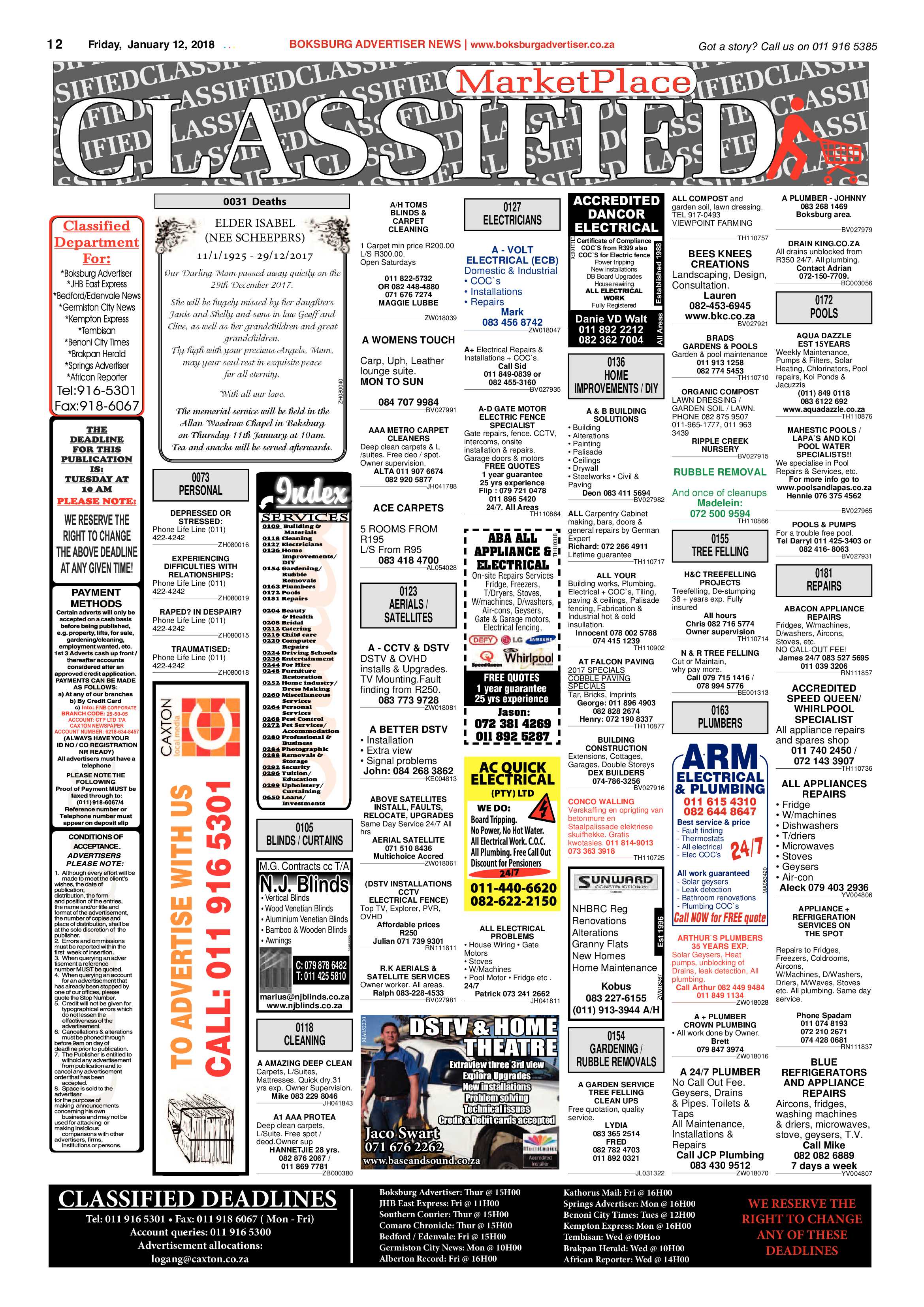 Boksburg Advertiser 09 January 2017 page 12