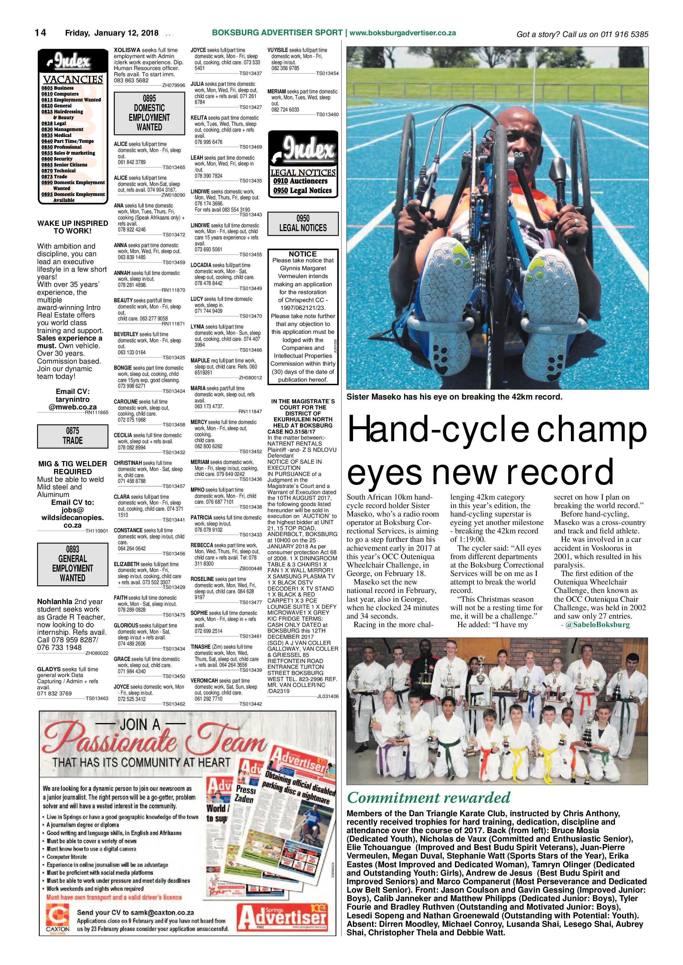 Boksburg Advertiser 09 January 2017 page 14