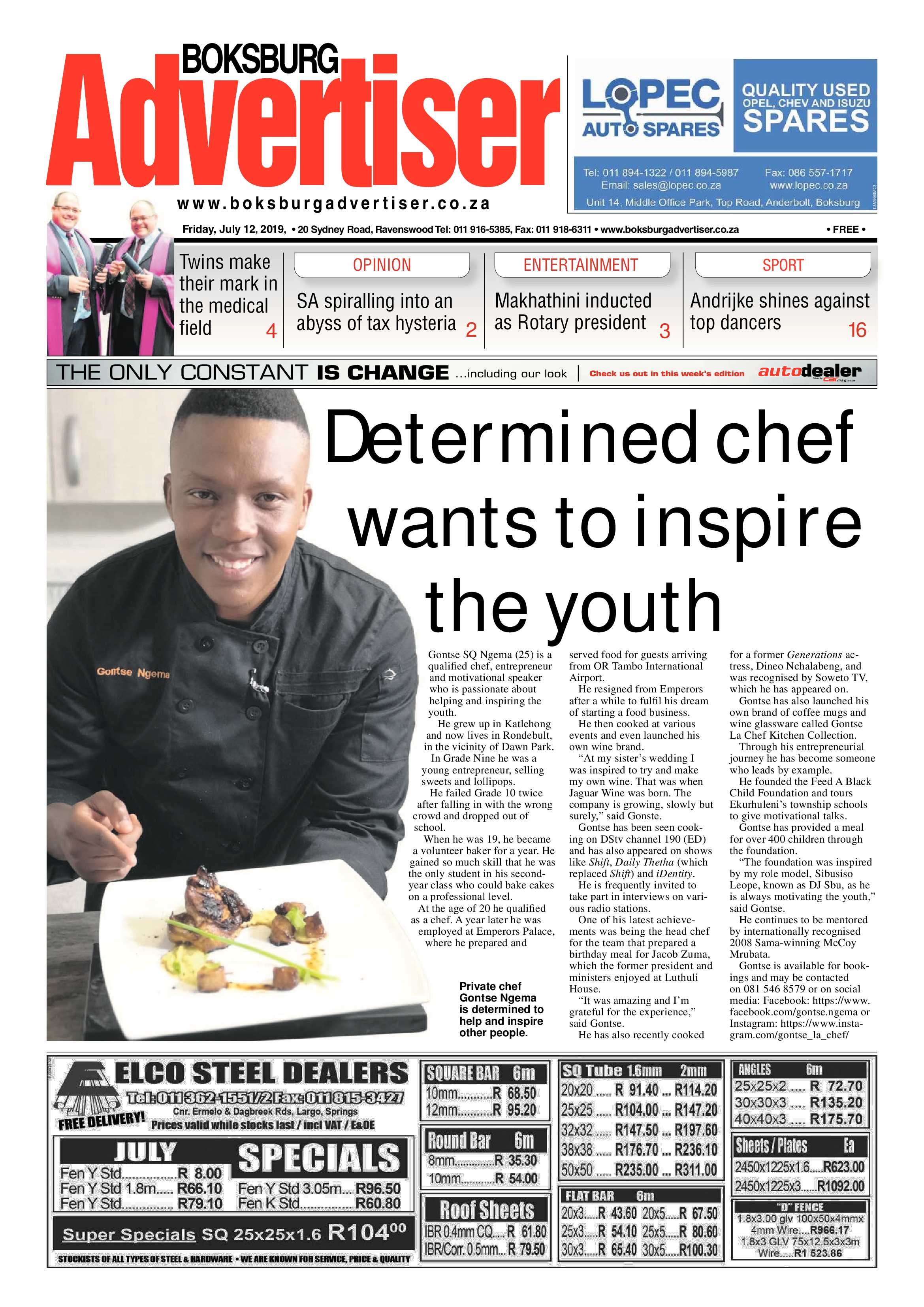 Boksburg Advertiser 09 July 2019 page 1