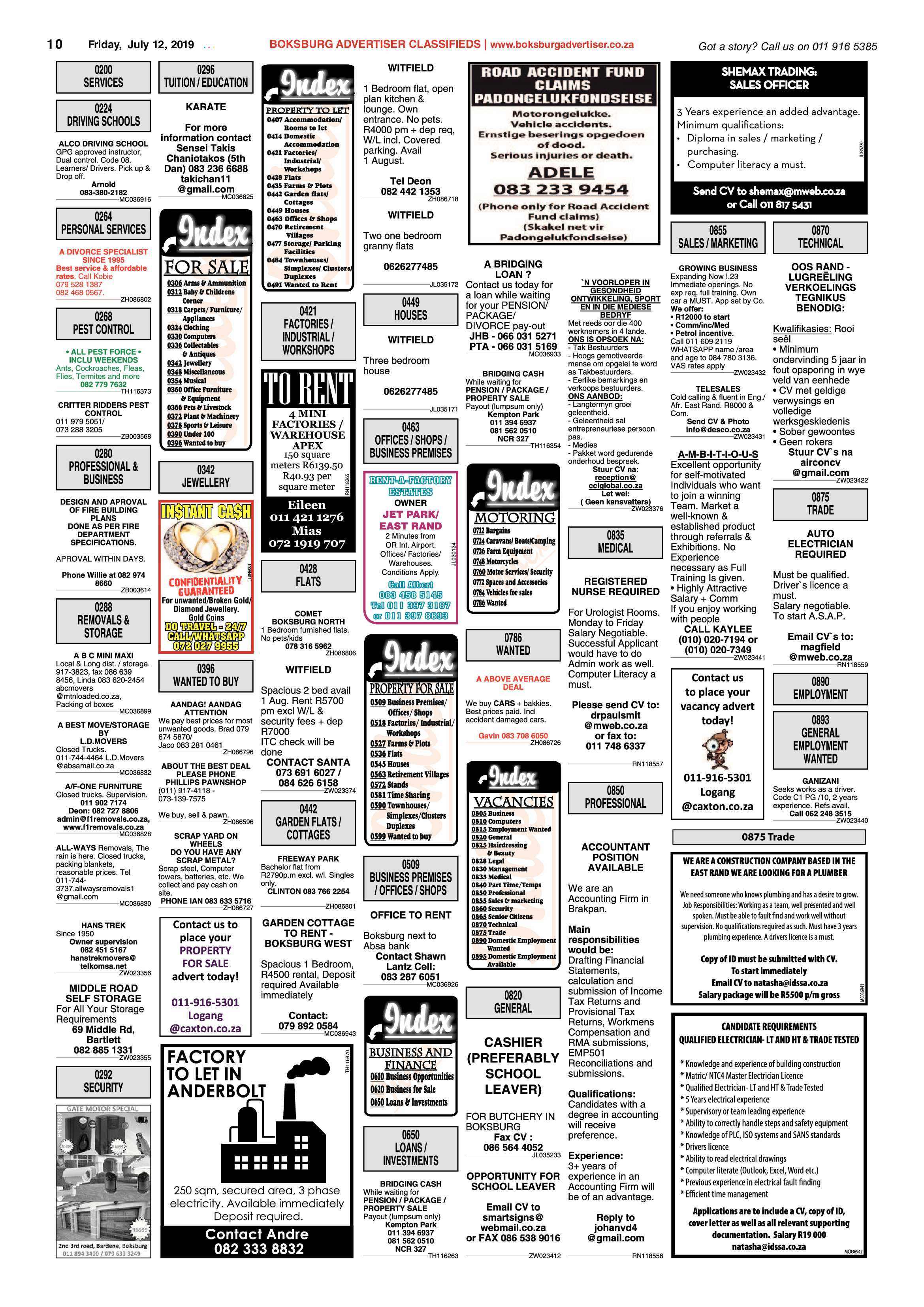 Boksburg Advertiser 09 July 2019 page 10