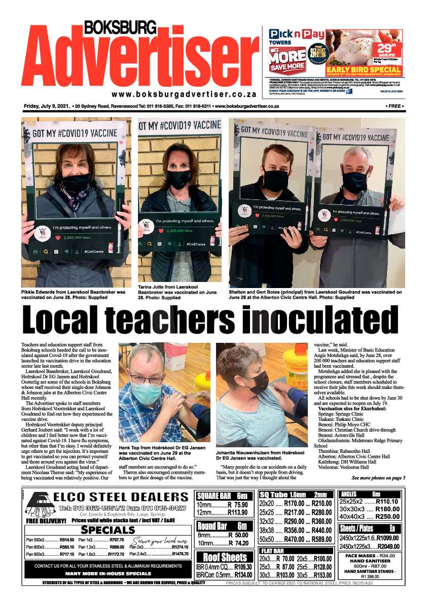 Boksburg Advertiser 09 July 2021 page 1
