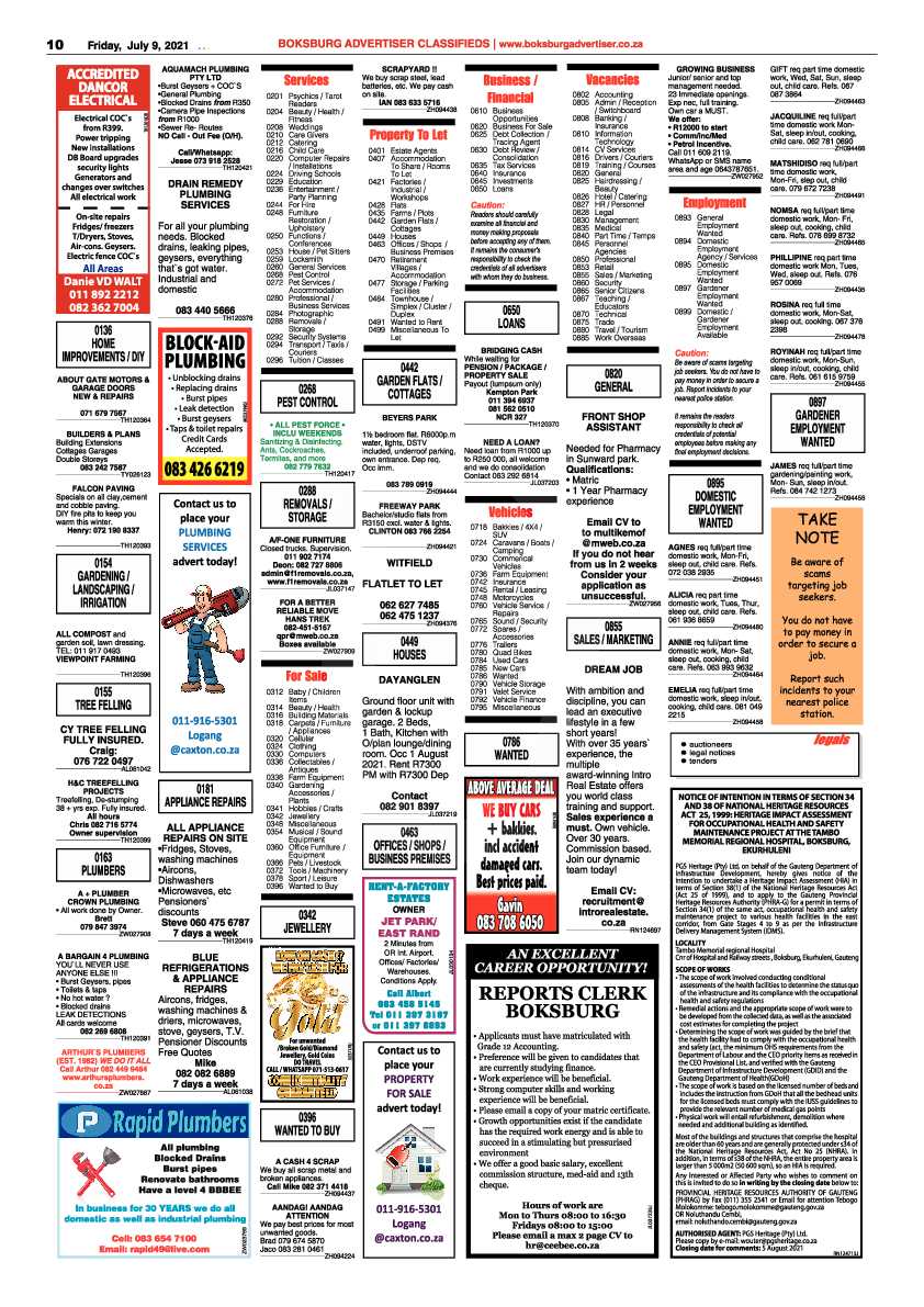 Boksburg Advertiser 09 July 2021 page 10