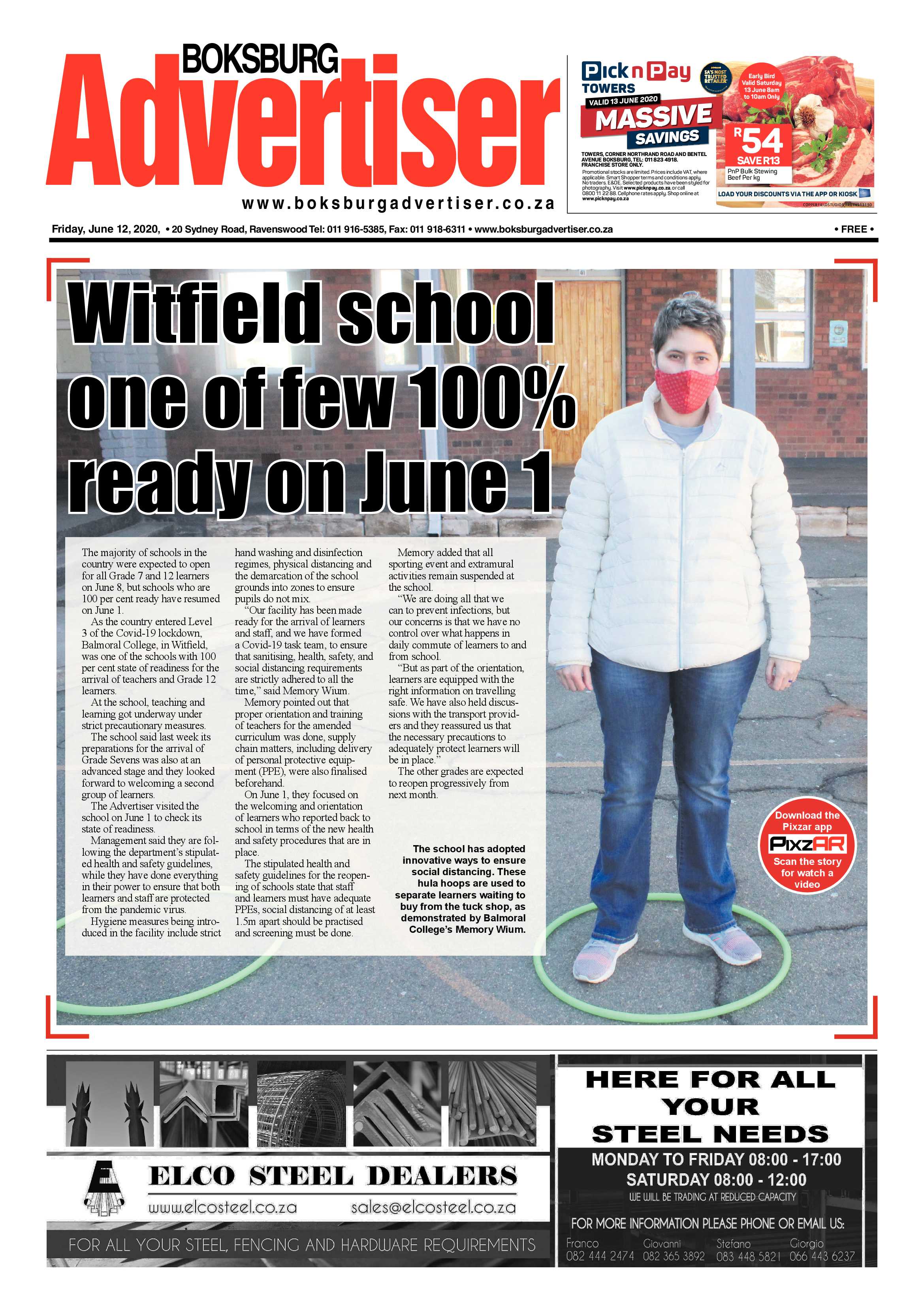 Boksburg Advertiser 09 June 2020 page 1