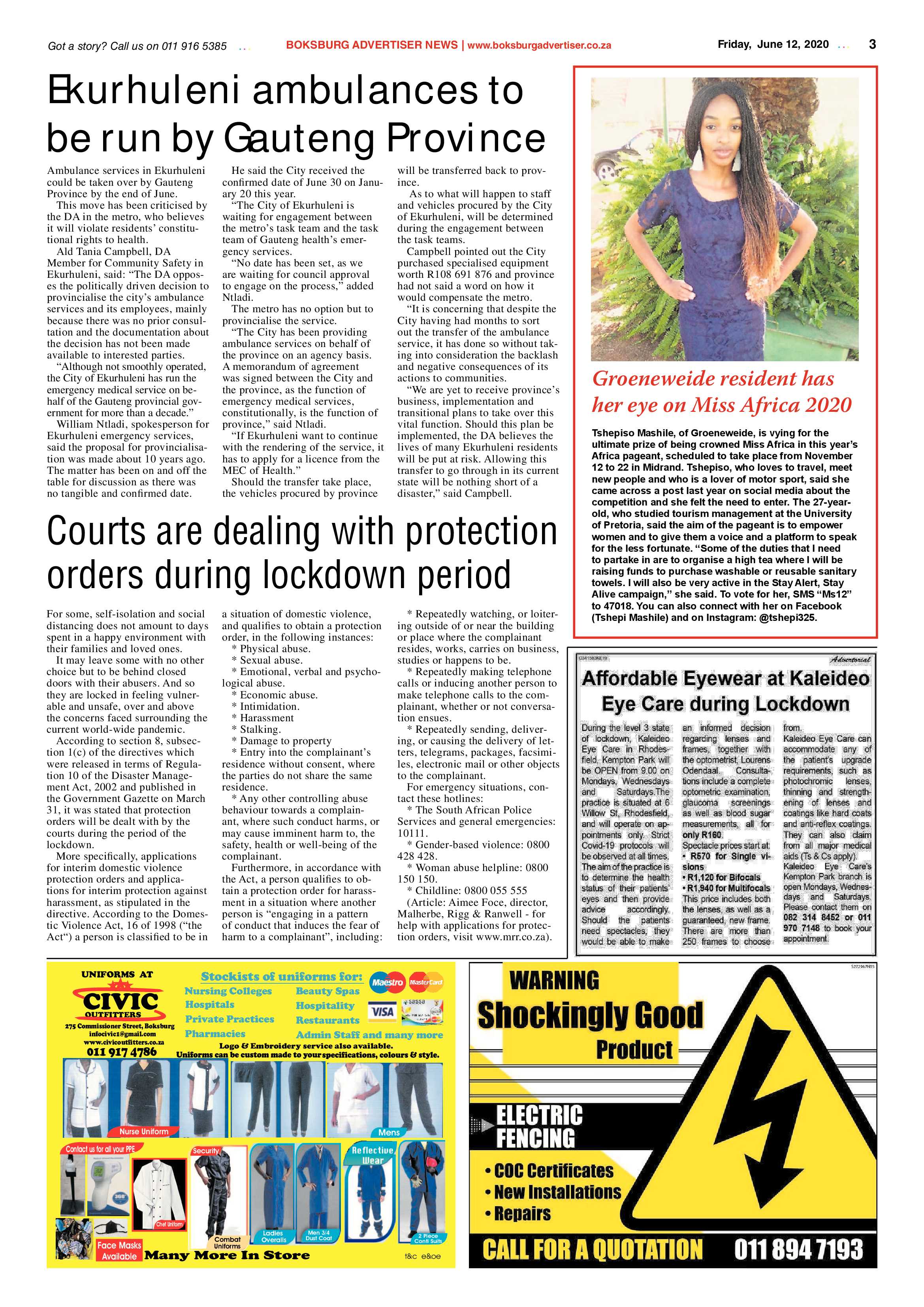 Boksburg Advertiser 09 June 2020 page 3
