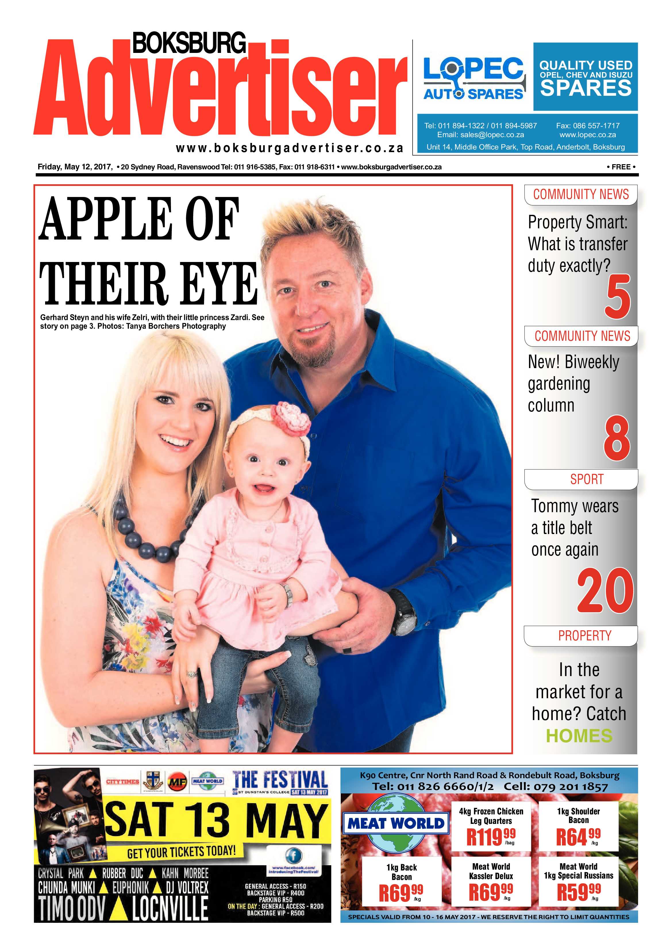 Boksburg Advertiser 09 May 2017 page 1