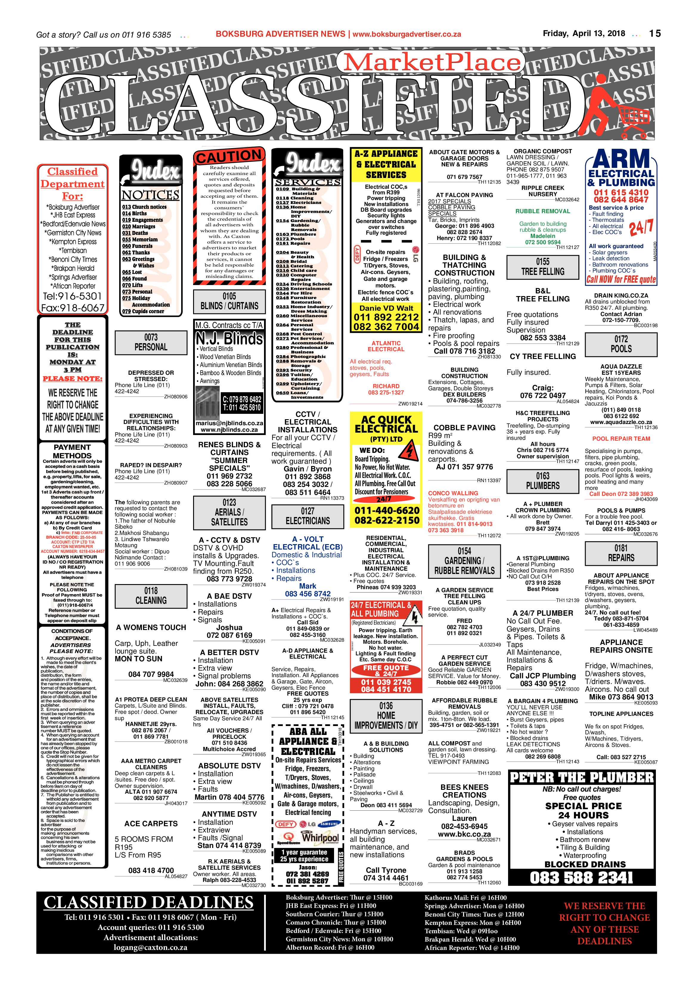 Boksburg Advertiser 10 April 2018 page 15