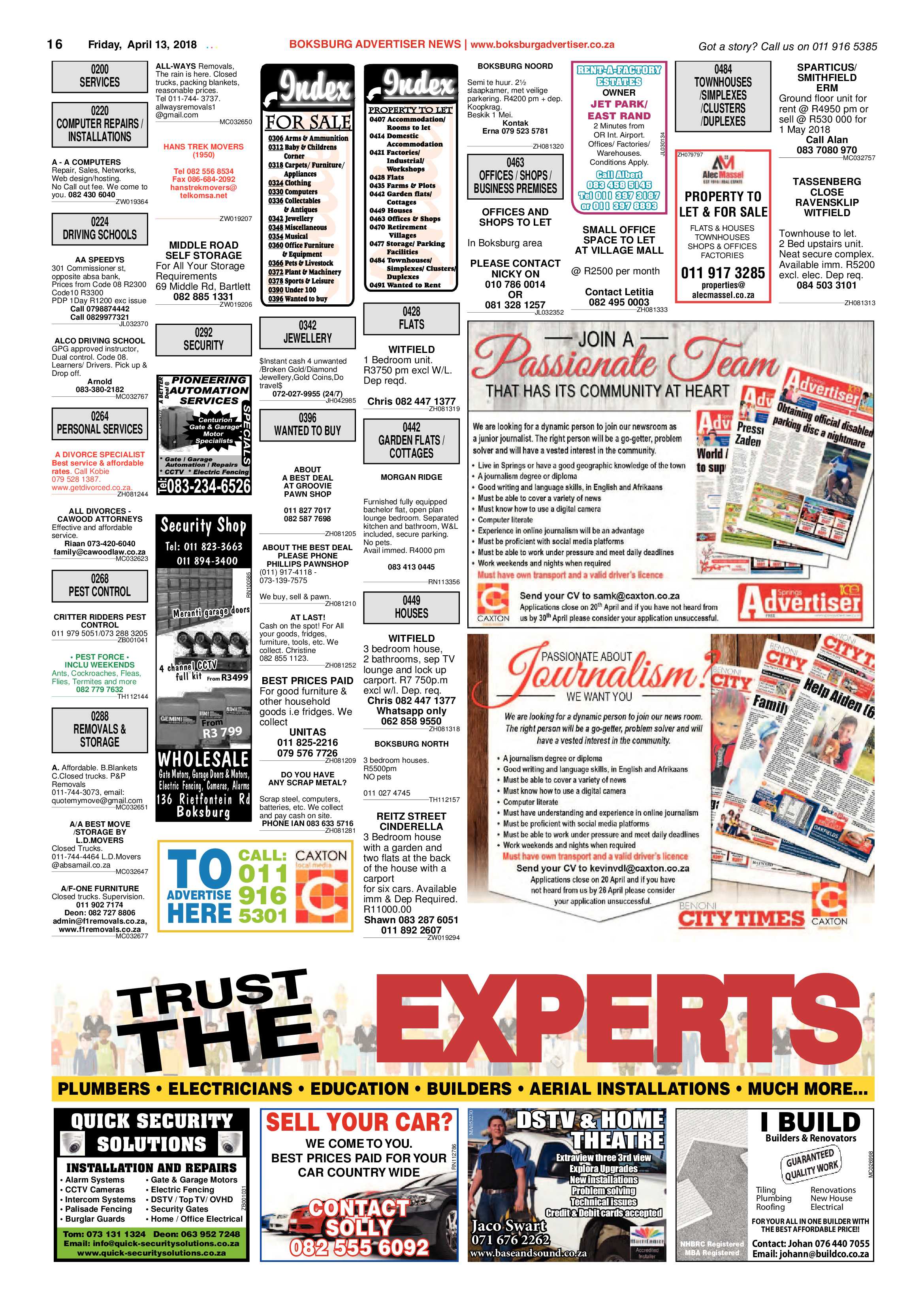 Boksburg Advertiser 10 April 2018 page 16