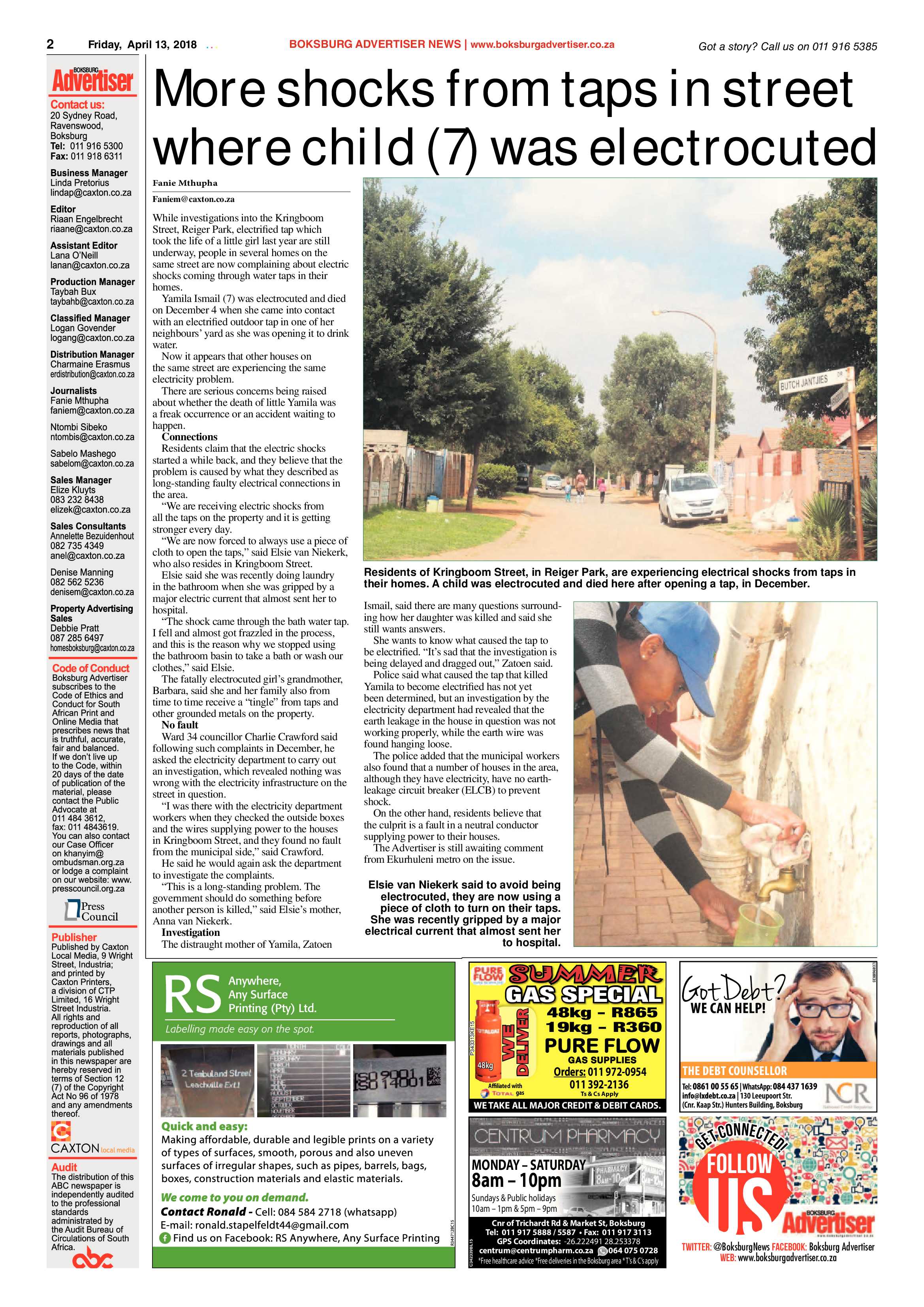 Boksburg Advertiser 10 April 2018 page 2