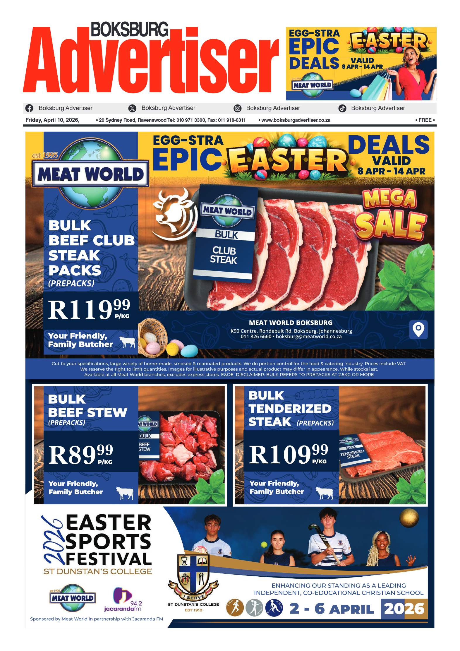 Boksburg Advertiser 10 April 2026 page 1
