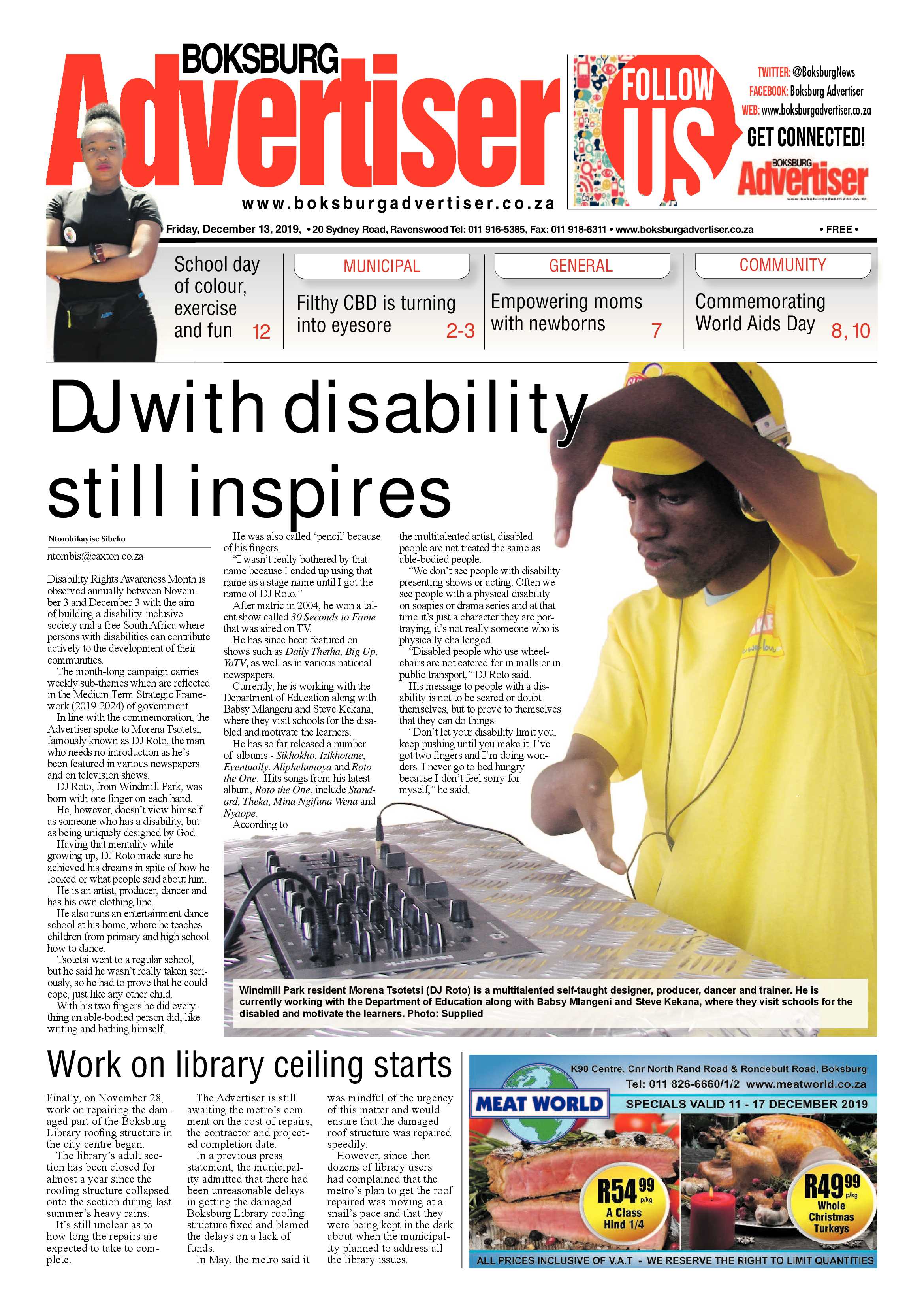 Boksburg Advertiser 10 December 2019 page 1