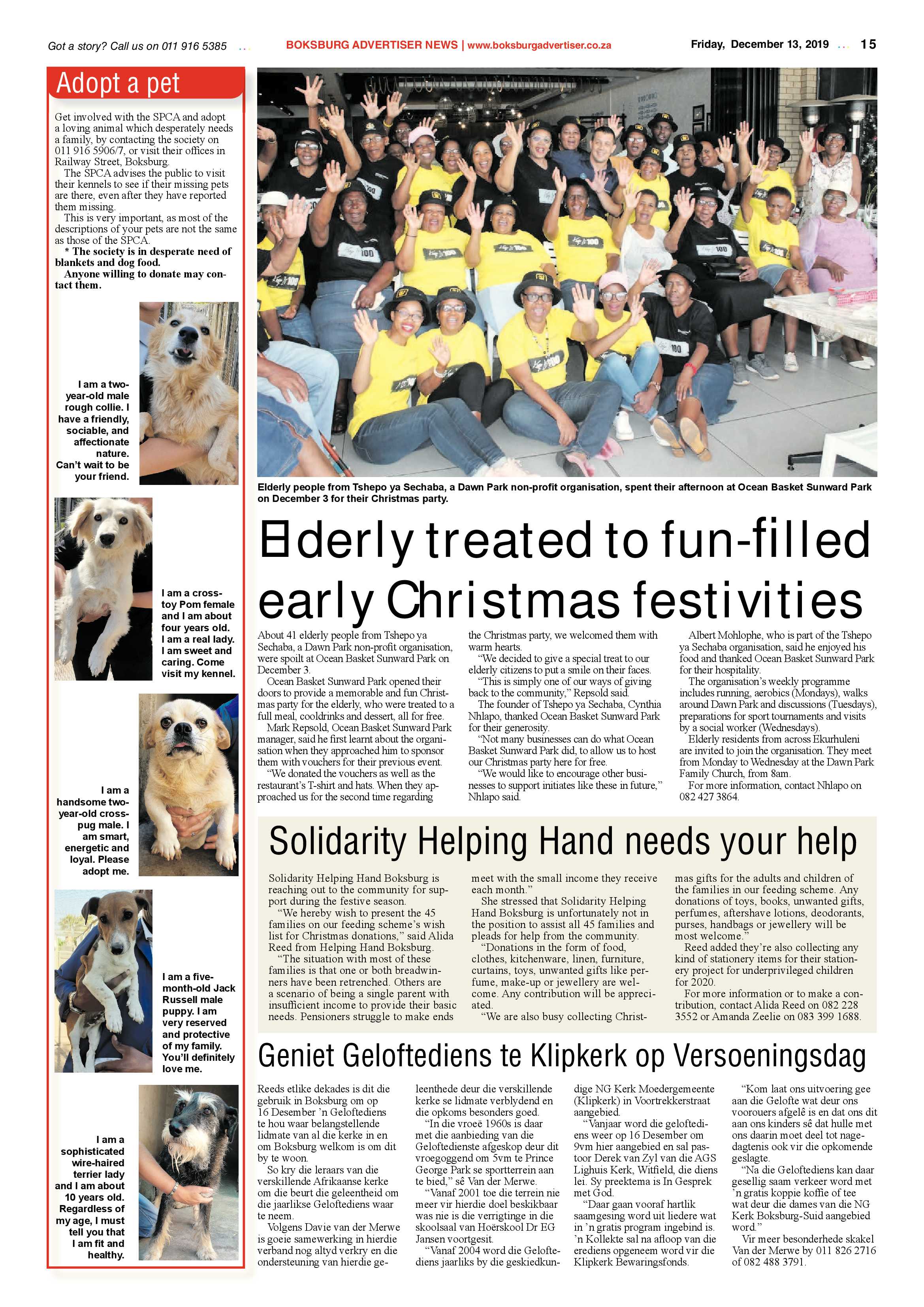 Boksburg Advertiser 10 December 2019 page 15