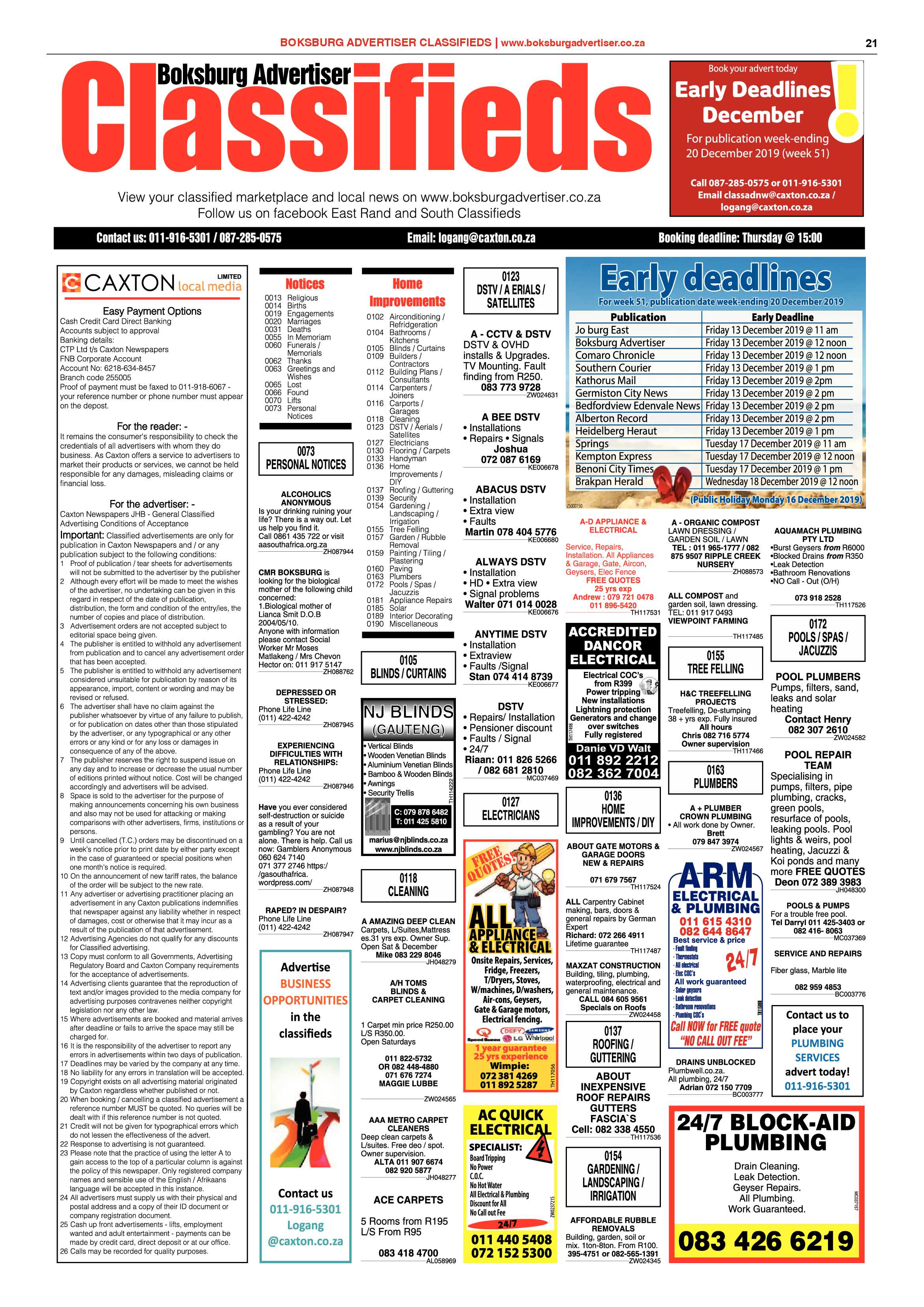 Boksburg Advertiser 10 December 2019 page 21