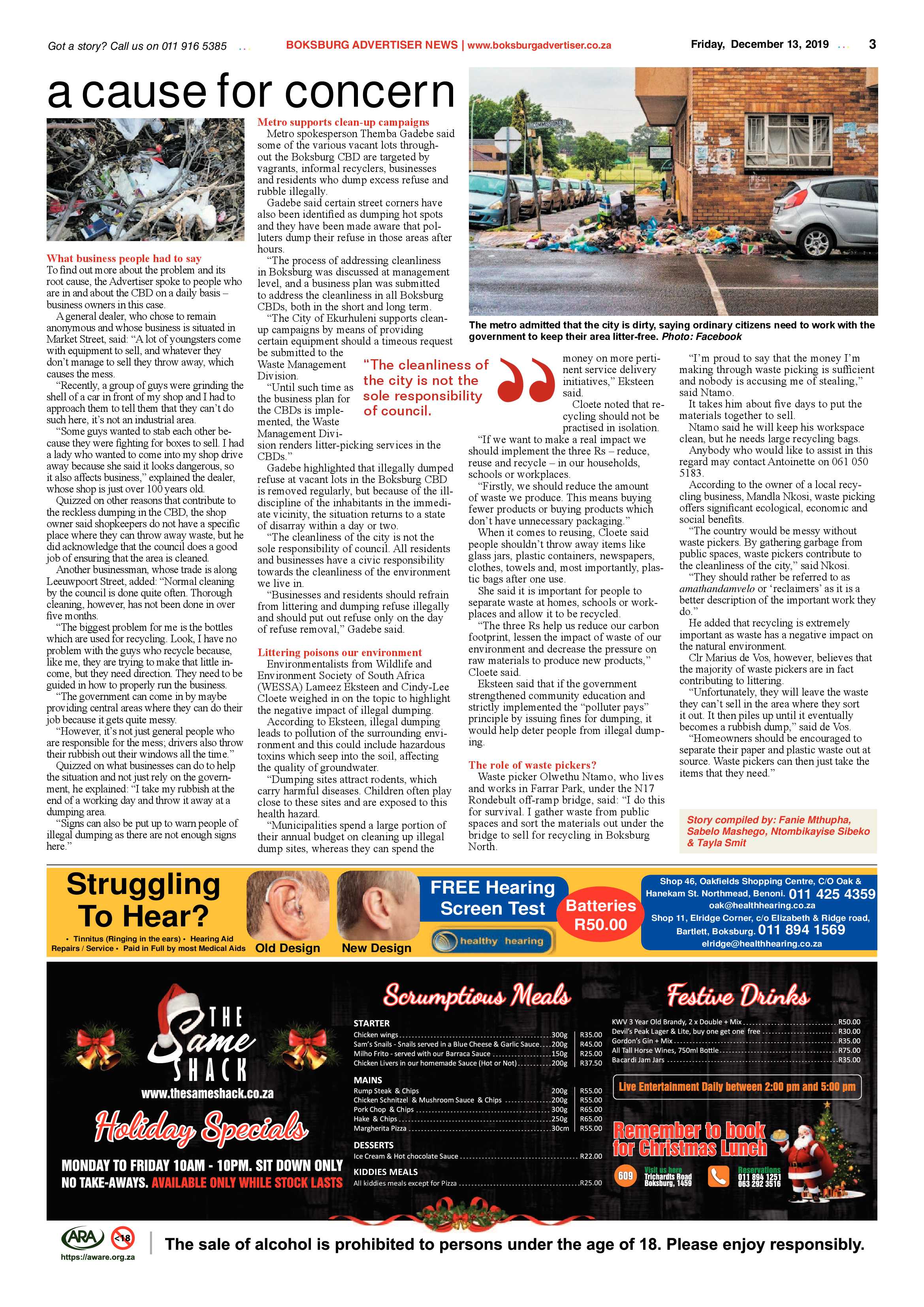 Boksburg Advertiser 10 December 2019 page 3