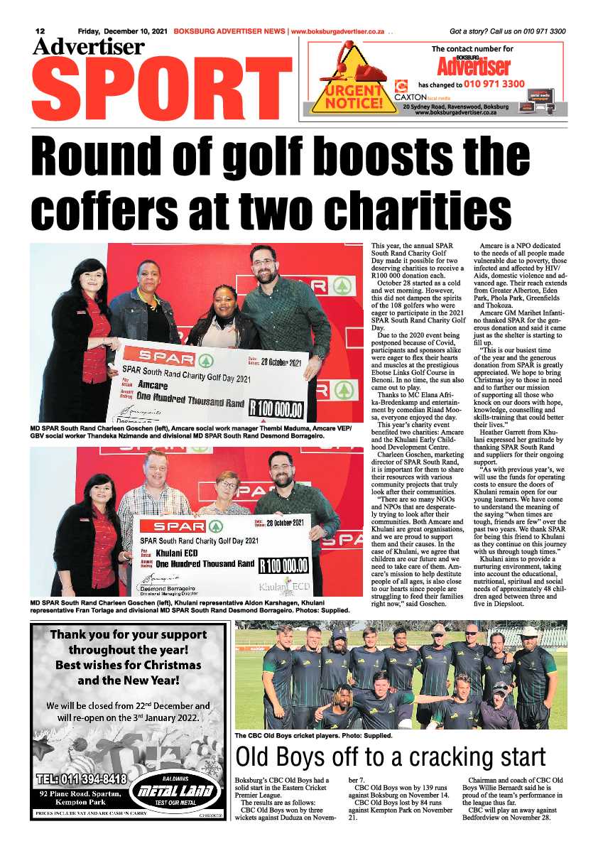 Boksburg Advertiser 10 December 2021 page 14