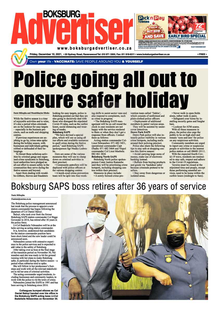 Boksburg Advertiser 10 December 2021 page 3
