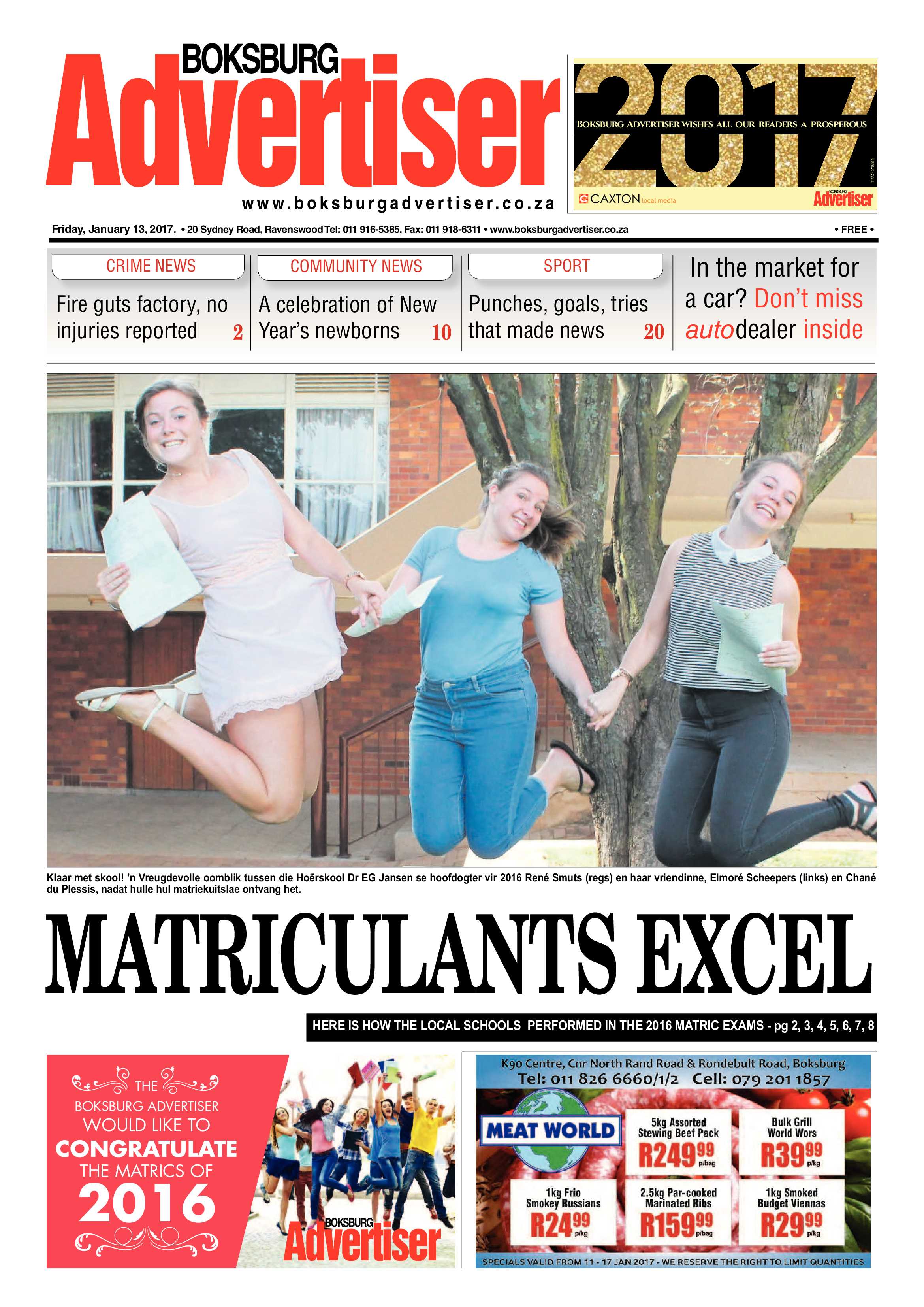 Boksburg Advertiser 10 January 2017 page 1