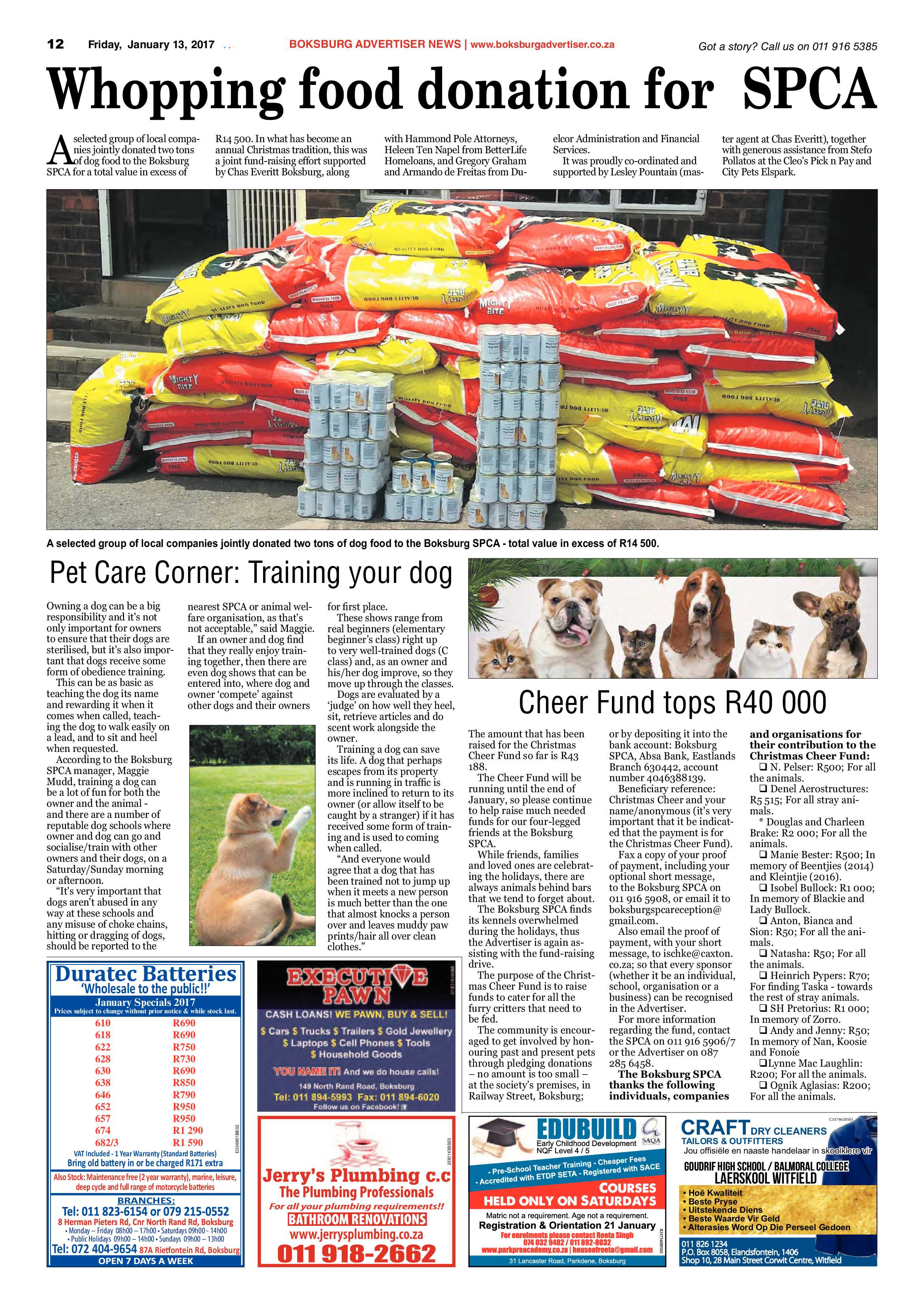 Boksburg Advertiser 10 January 2017 page 12