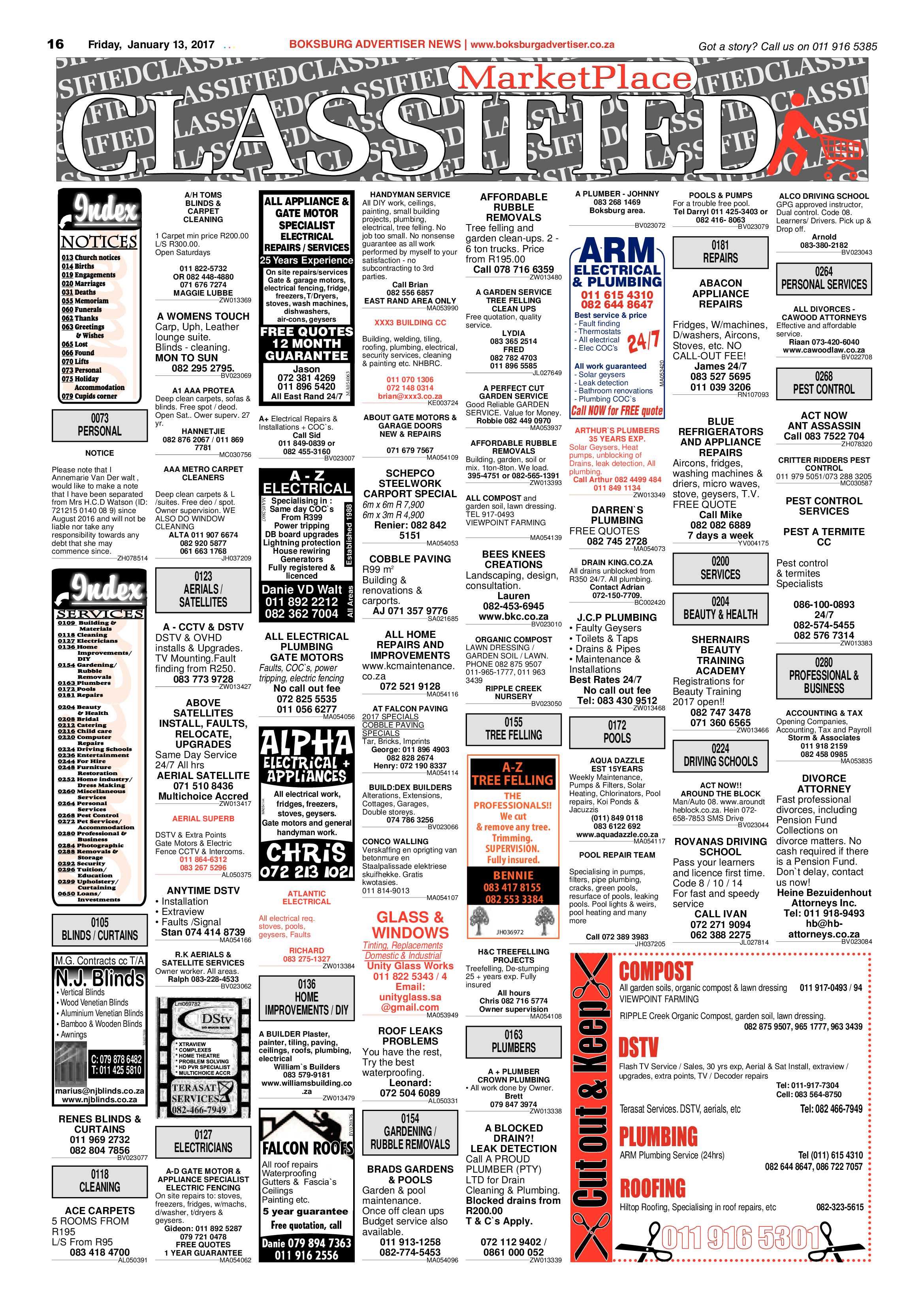 Boksburg Advertiser 10 January 2017 page 16