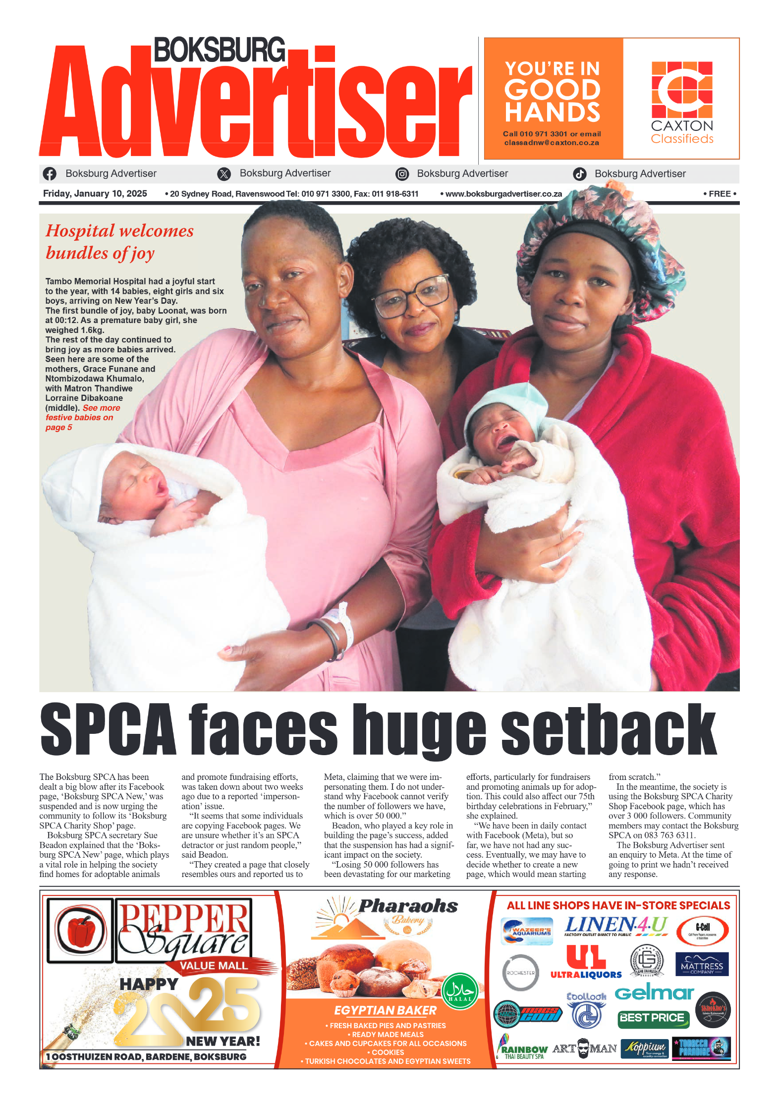 Boksburg Advertiser 10 January 2025 page 1
