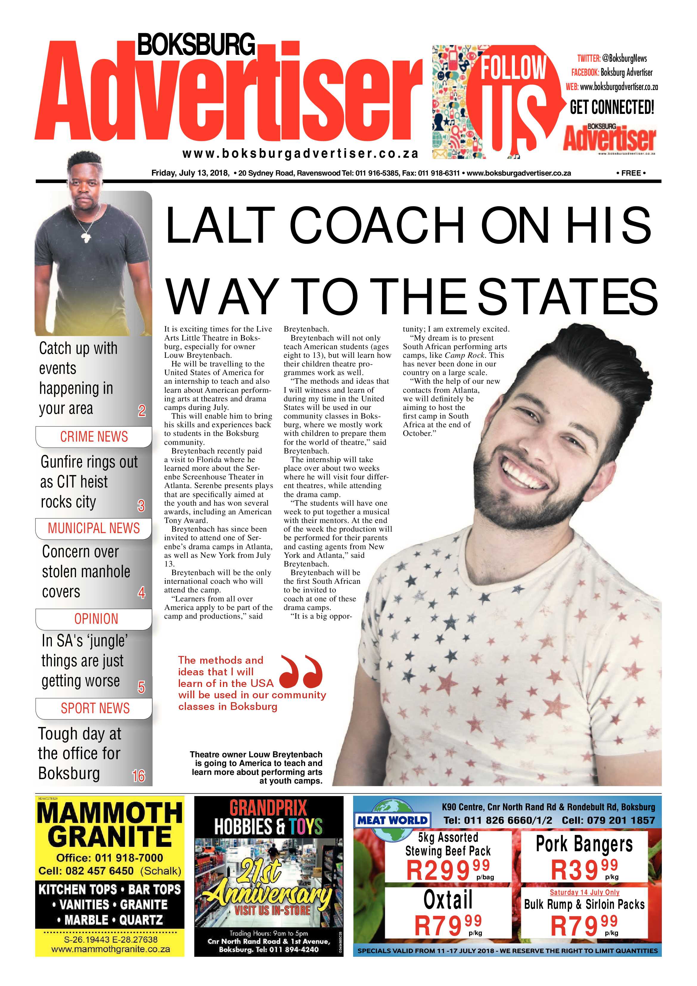 Boksburg Advertiser 10 July 2018 page 1
