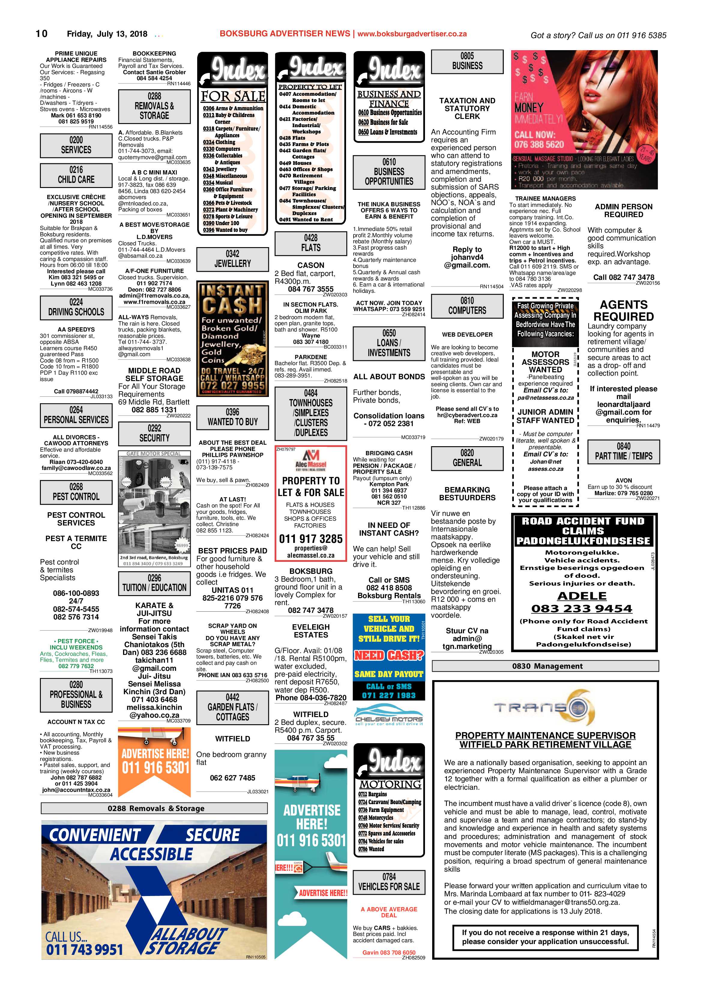 Boksburg Advertiser 10 July 2018 page 10