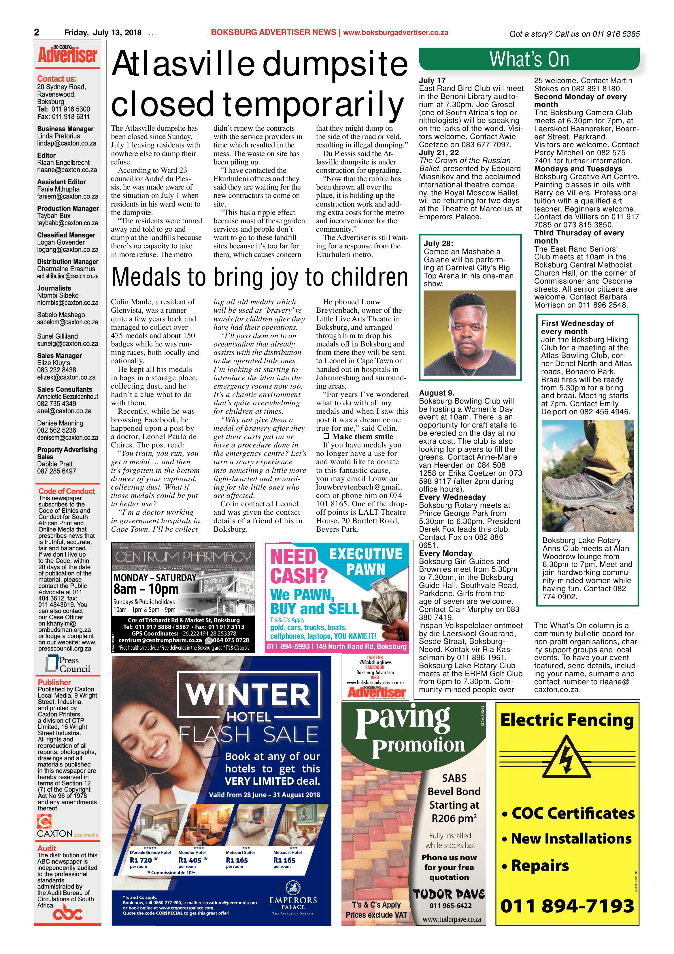Boksburg Advertiser 10 July 2018 page 2