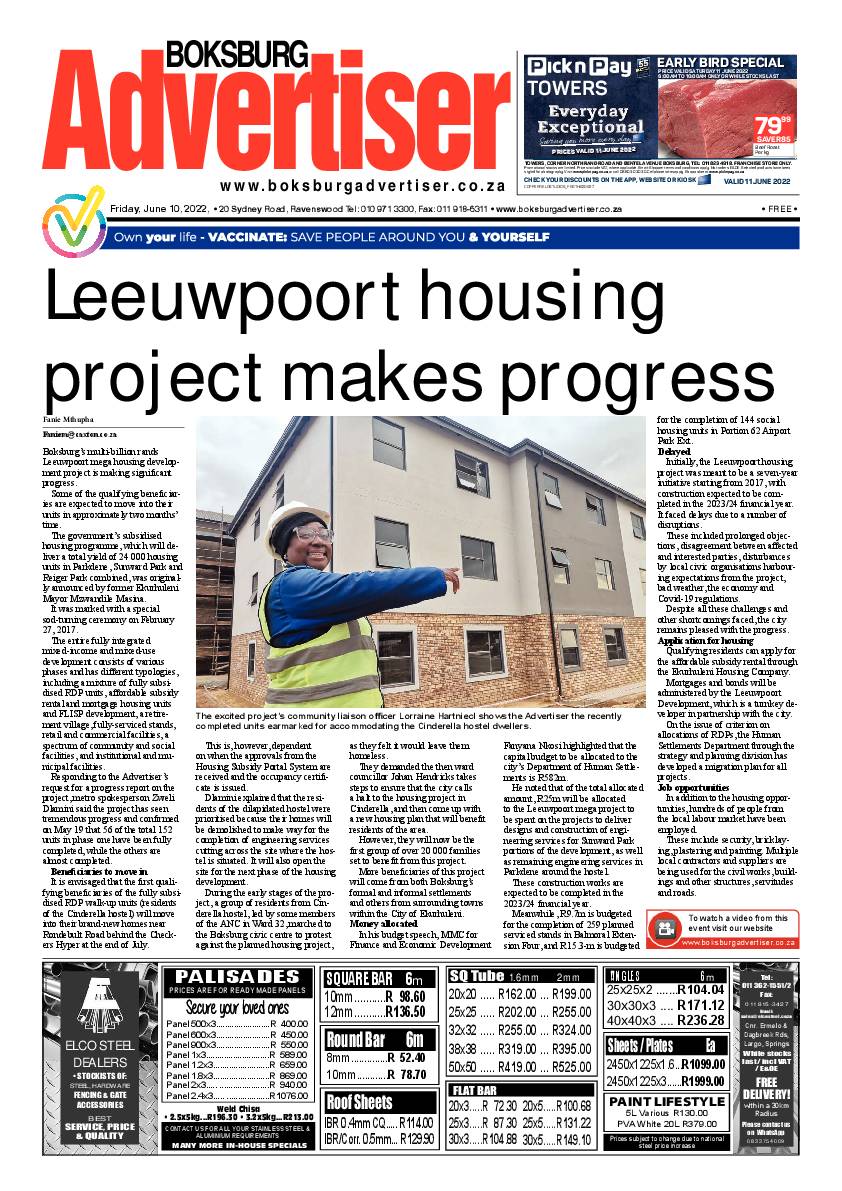 Boksburg Advertiser 10 June 2022 page 1