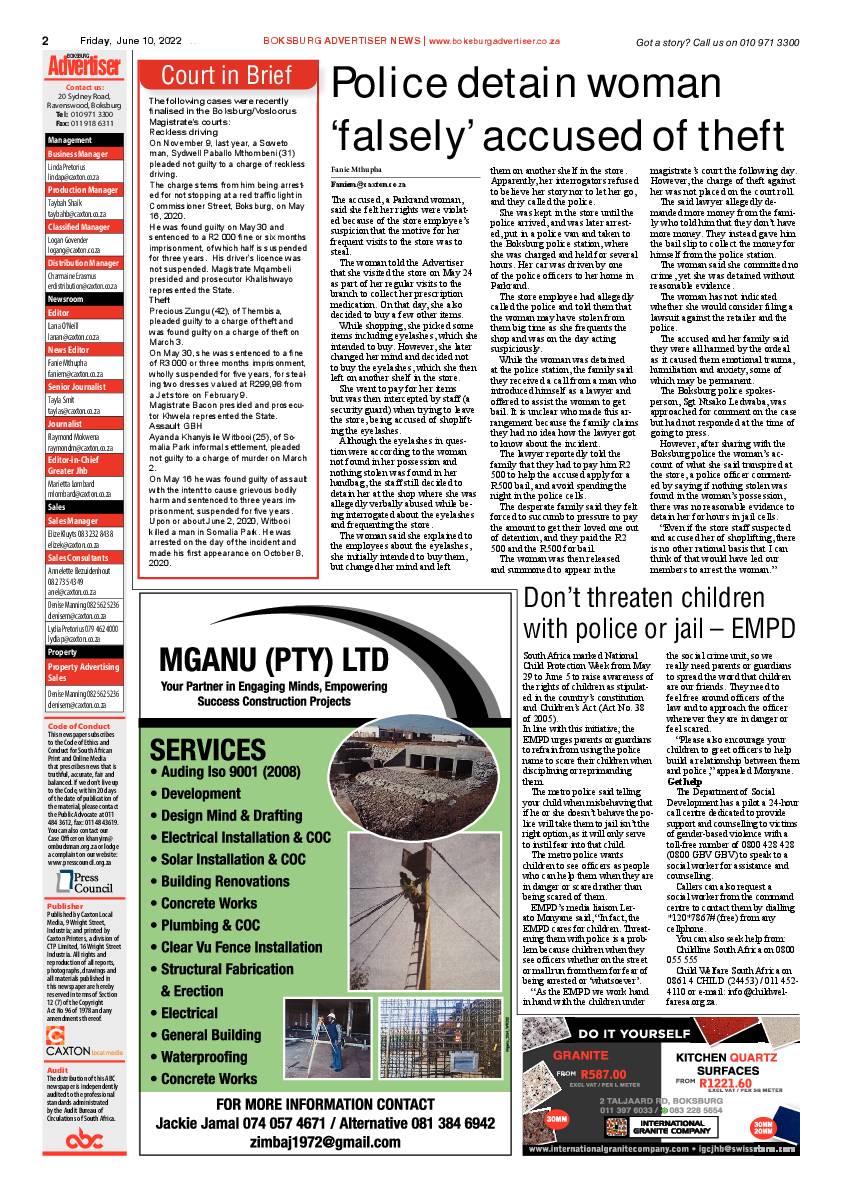 Boksburg Advertiser 10 June 2022 page 2
