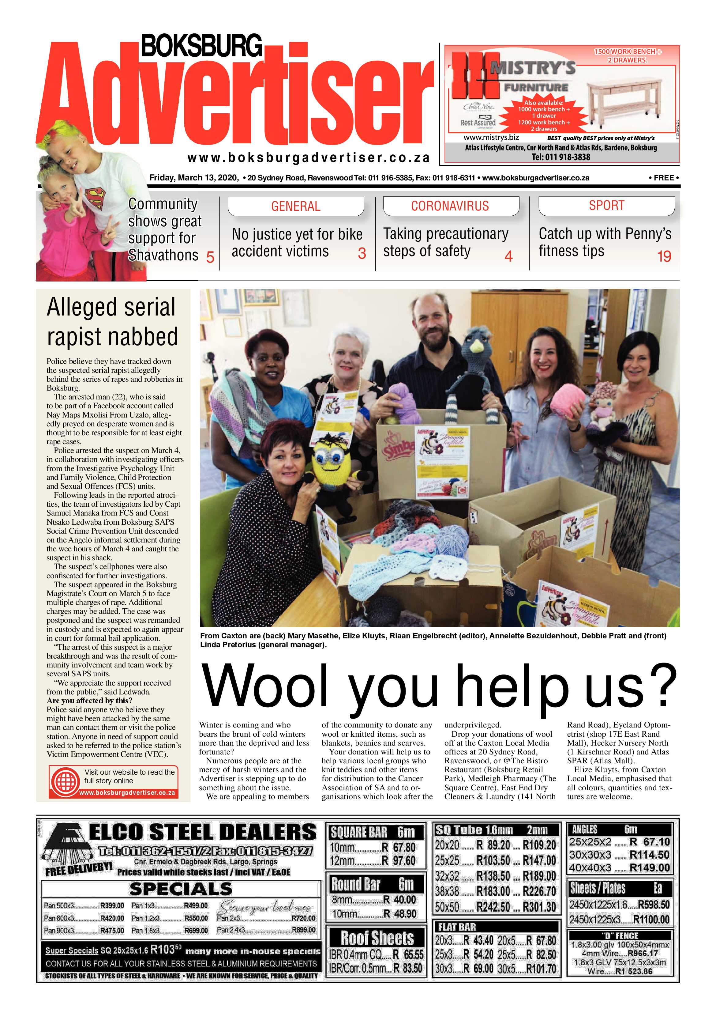 Boksburg Advertiser 10 March 2020 page 1