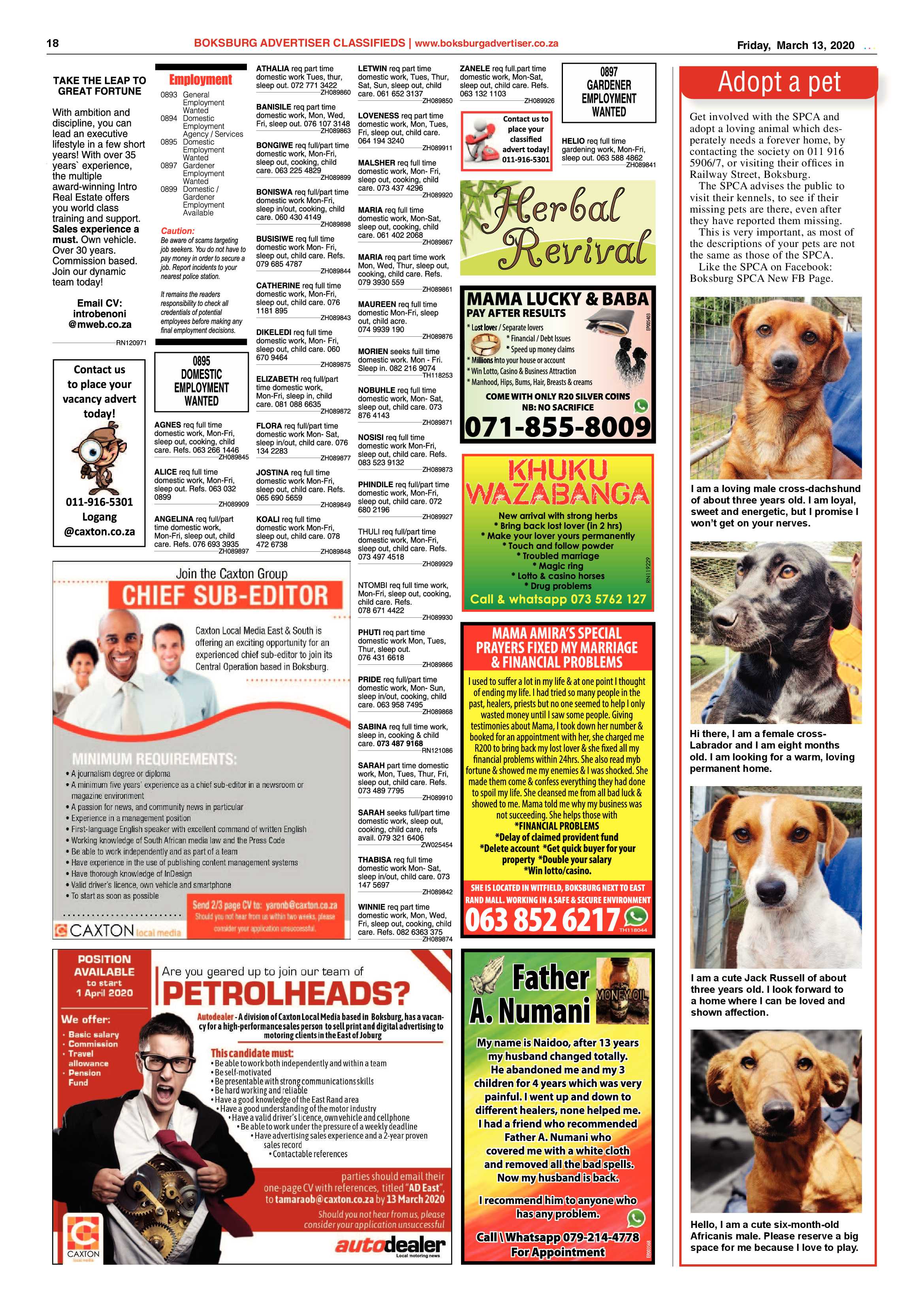 Boksburg Advertiser 10 March 2020 page 18
