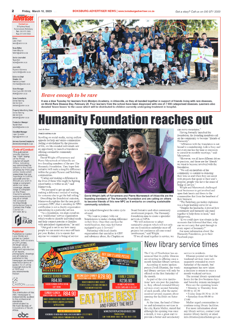 Boksburg Advertiser 10 March 2023 page 2