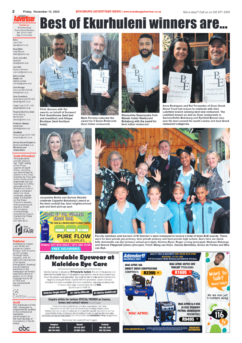 Boksburg Advertiser 10 November 2023 page 2