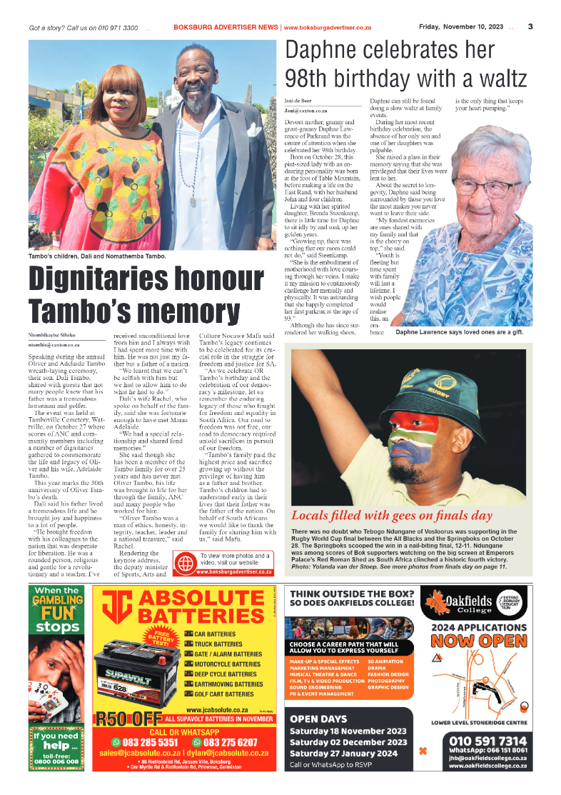 Boksburg Advertiser 10 November 2023 page 3