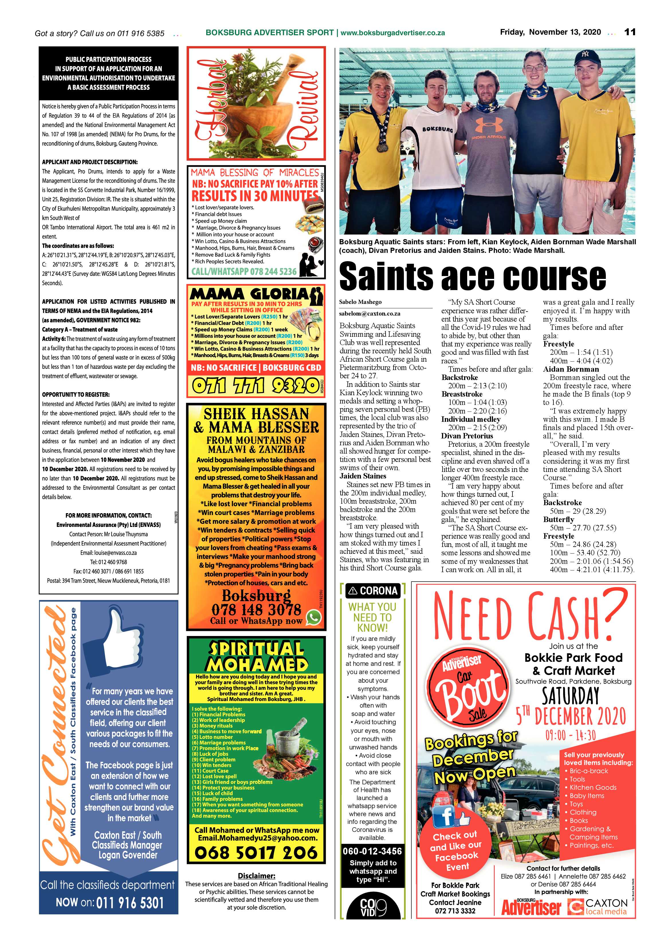 Boksburg Advertiser 10 November  2020 page 11
