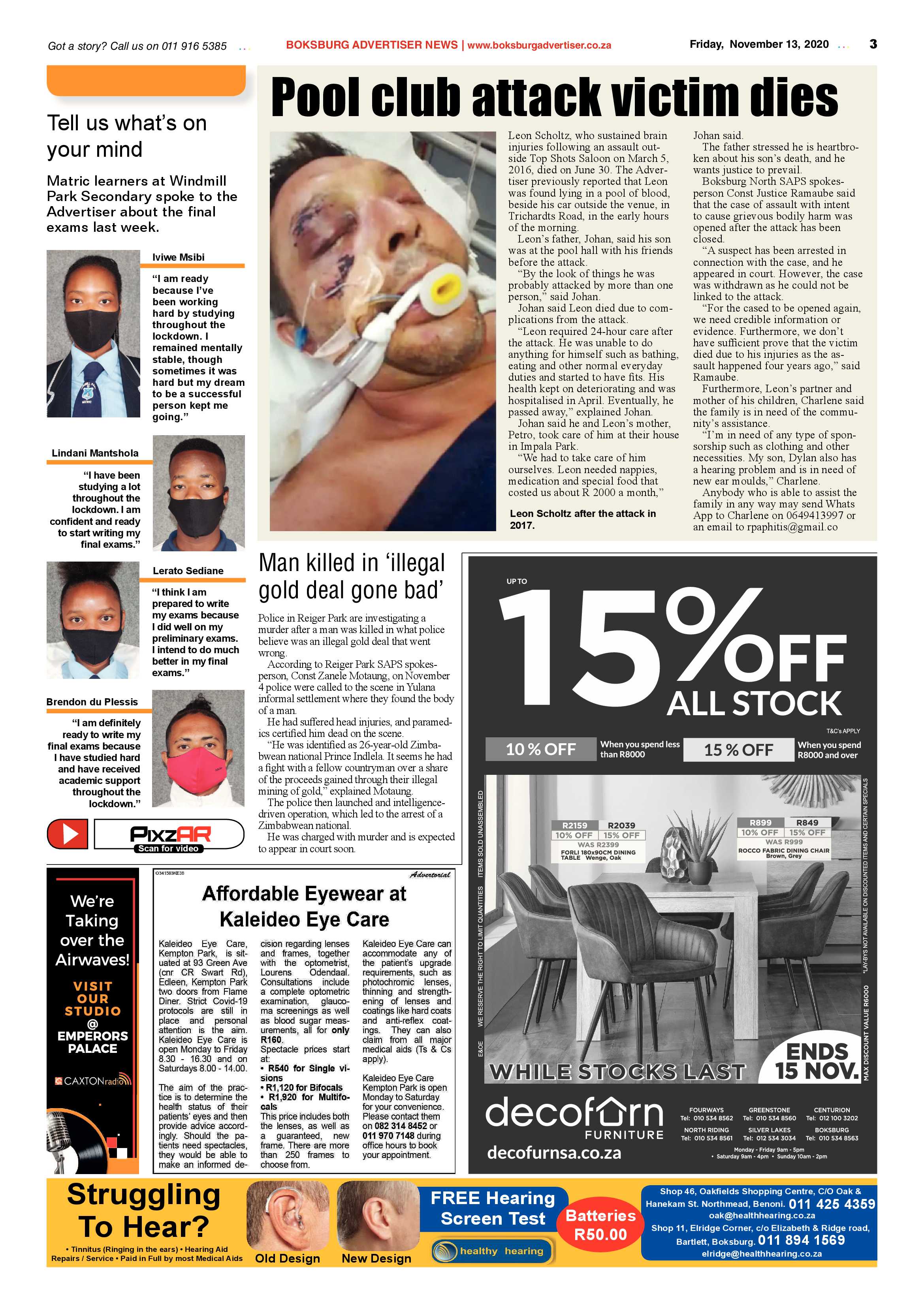 Boksburg Advertiser 10 November  2020 page 3