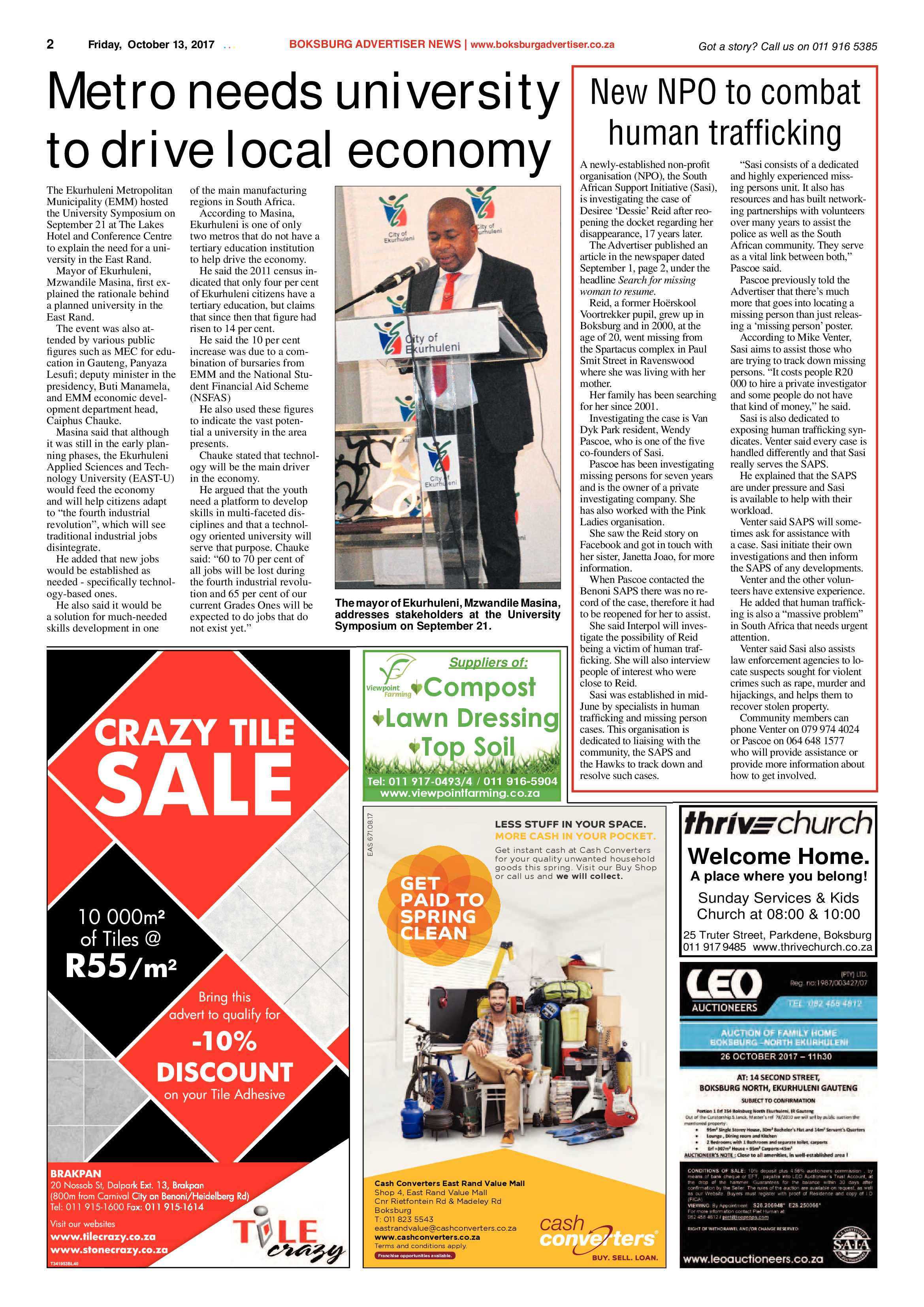 Boksburg Advertiser 10 October 2017 page 2
