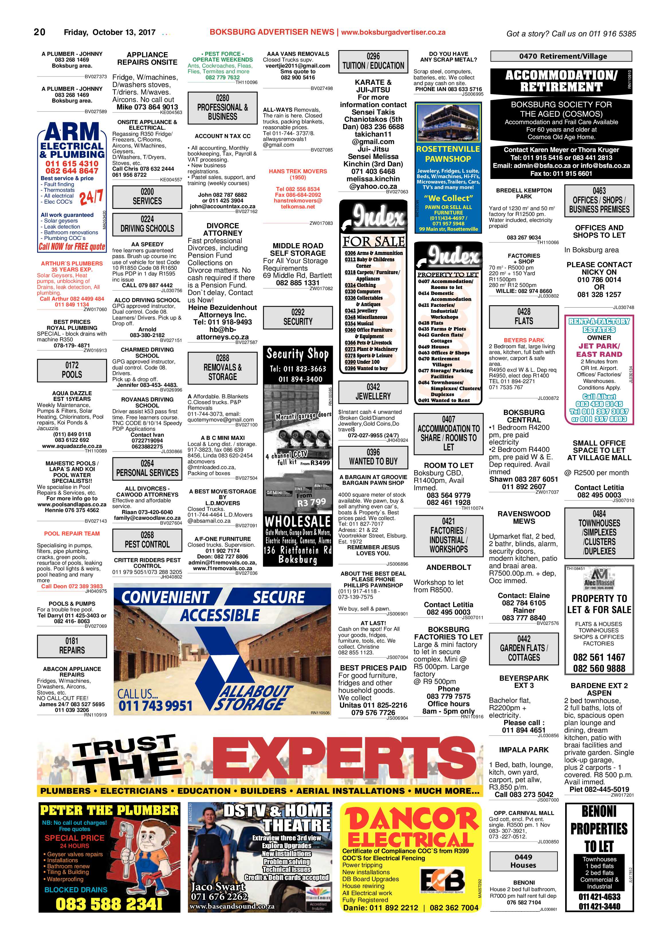 Boksburg Advertiser 10 October 2017 page 20