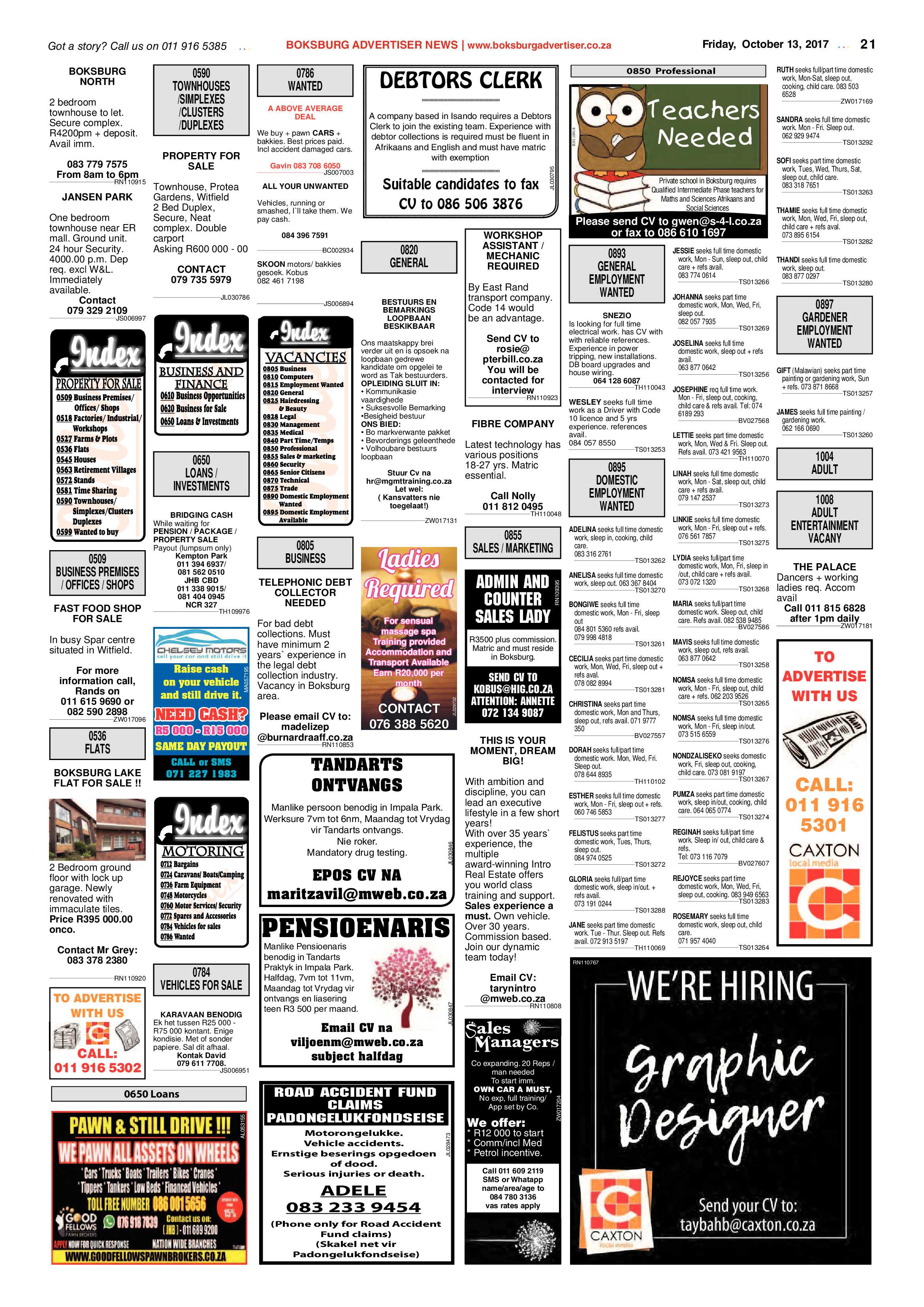 Boksburg Advertiser 10 October 2017 page 21