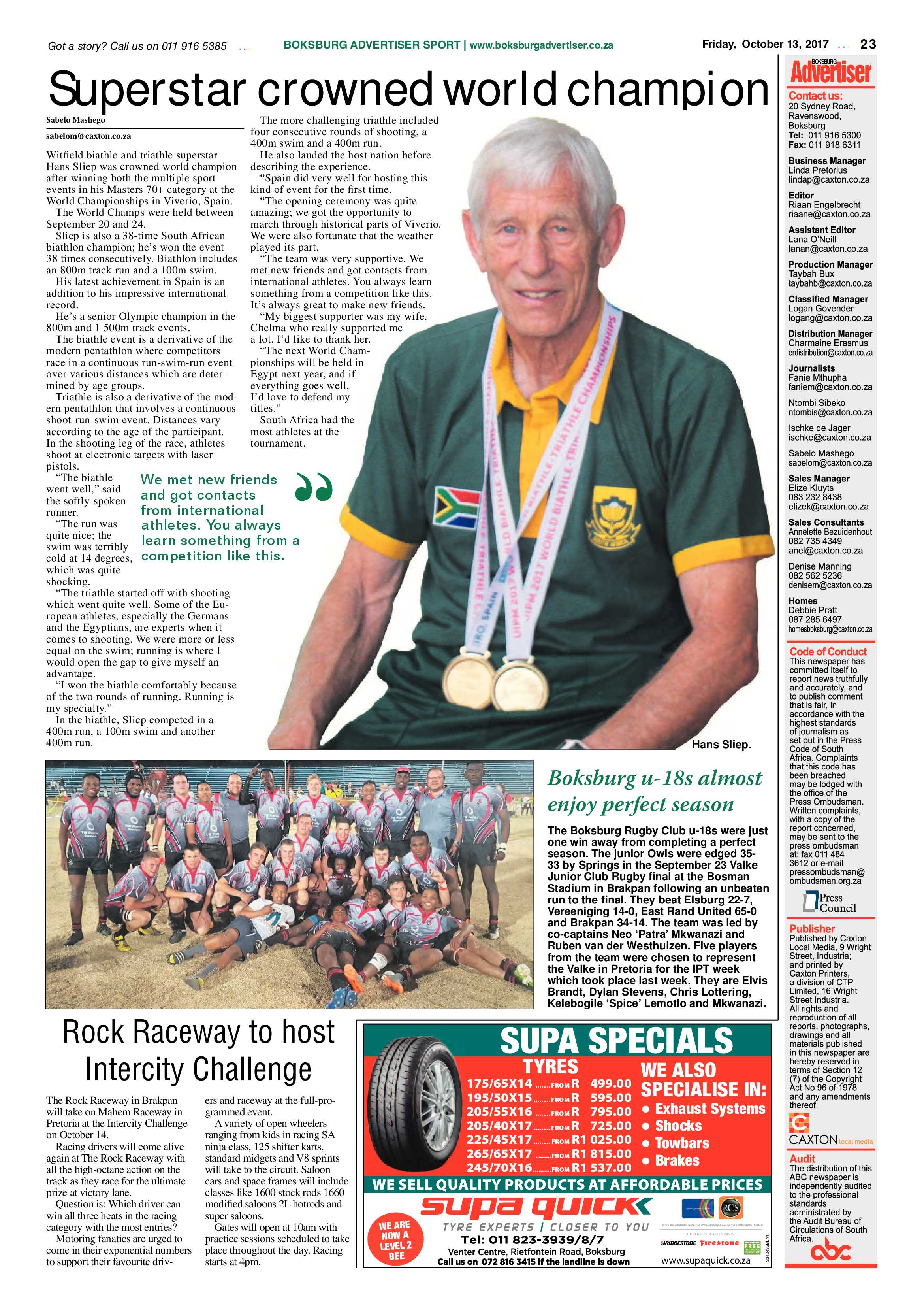 Boksburg Advertiser 10 October 2017 page 23