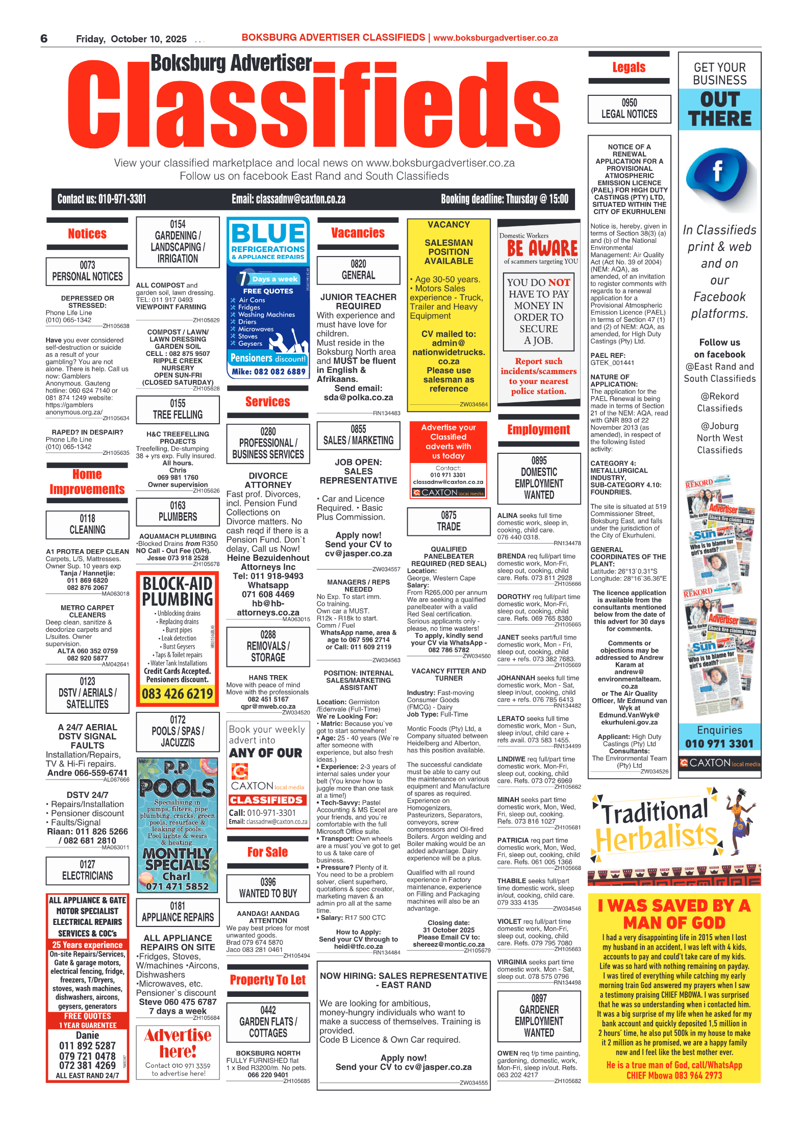 Boksburg Advertiser 10 October 2025 page 8
