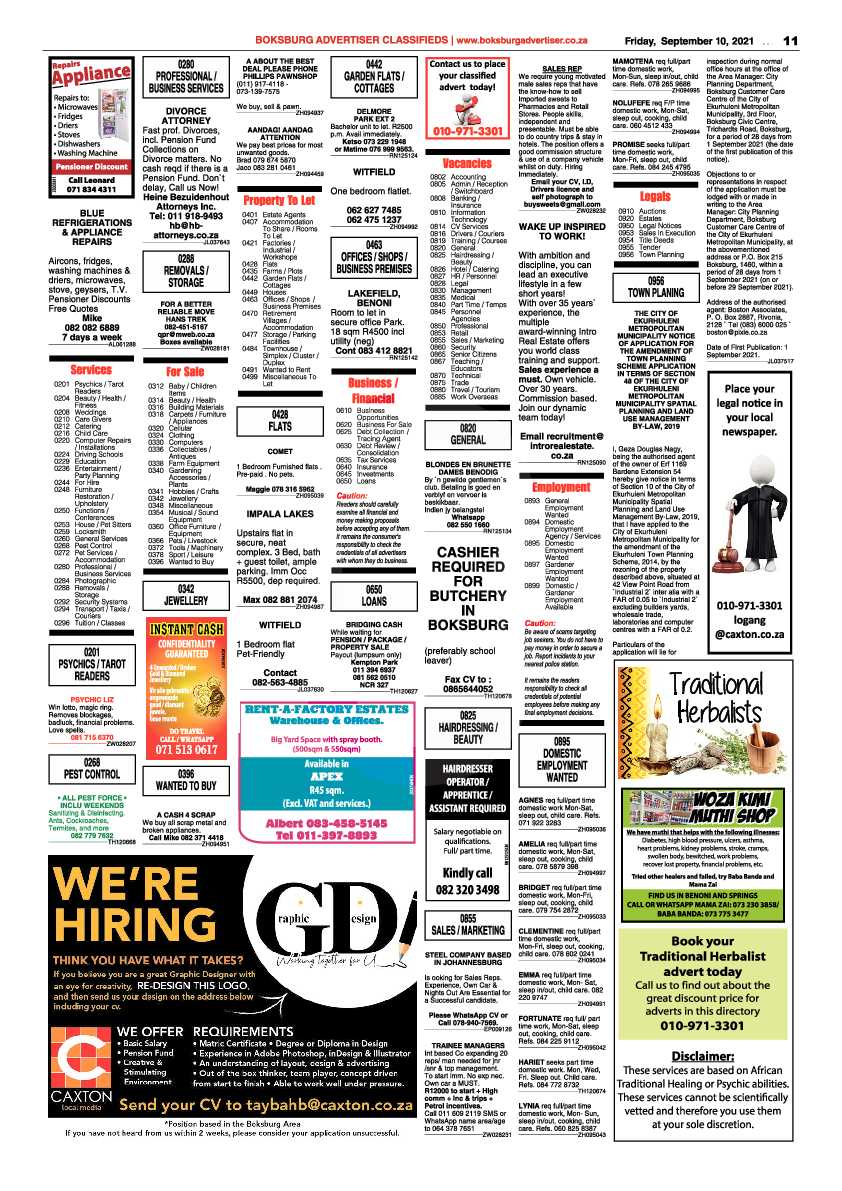 Boksburg Advertiser 10 September 2021 page 11