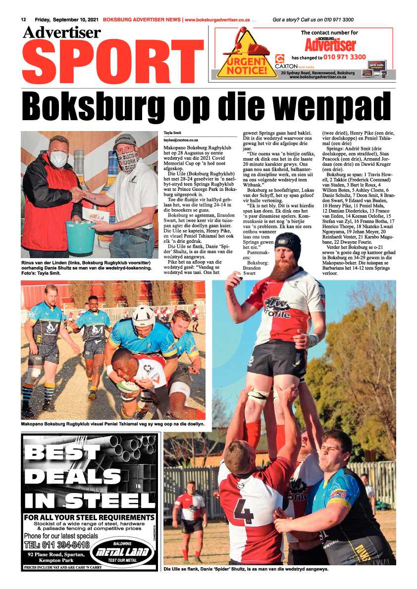 Boksburg Advertiser 10 September 2021 page 12