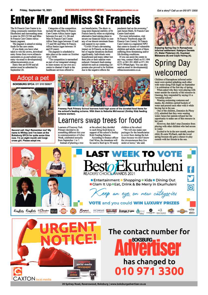 Boksburg Advertiser 10 September 2021 page 4