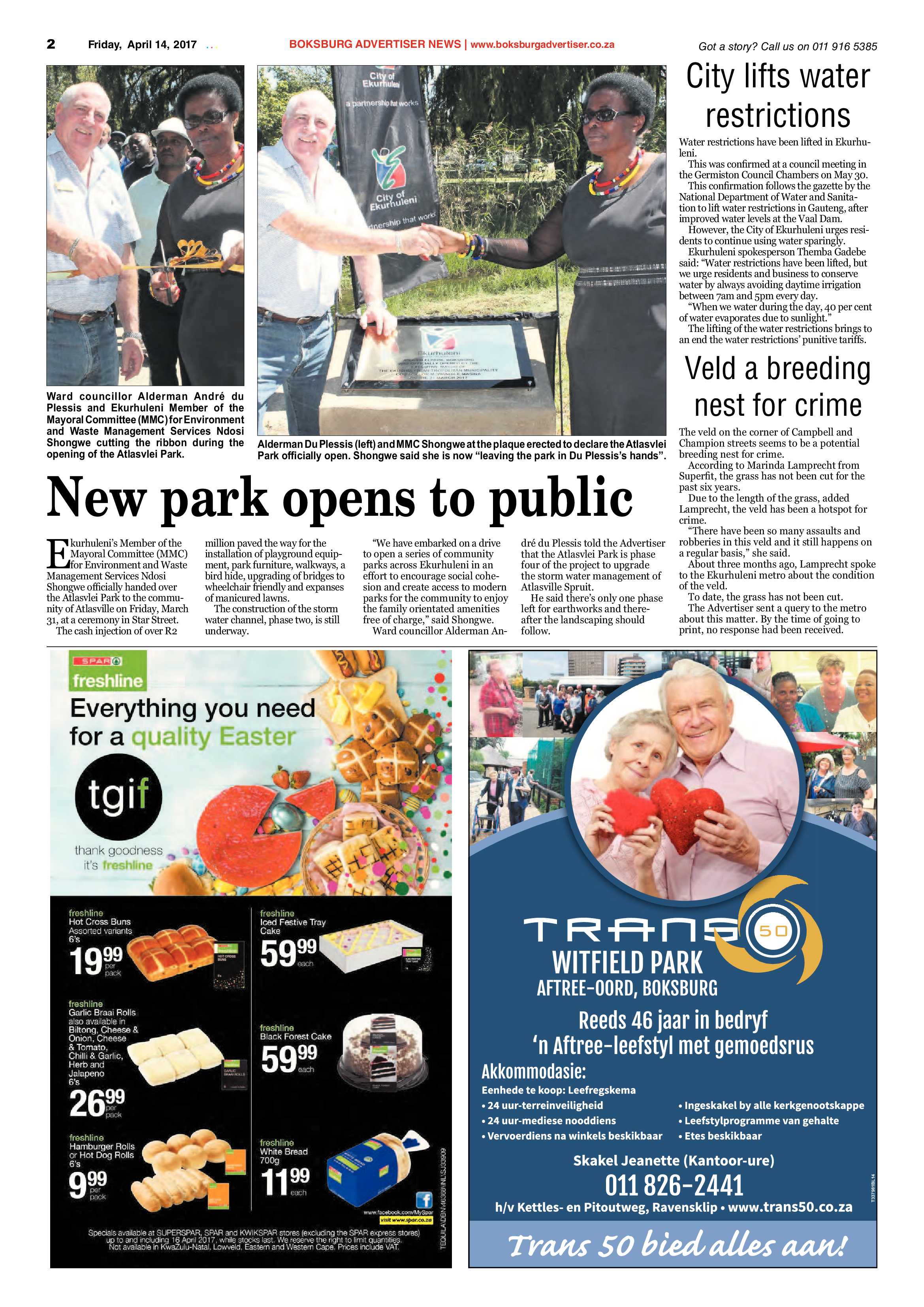 Boksburg Advertiser 11 April 2017 page 2
