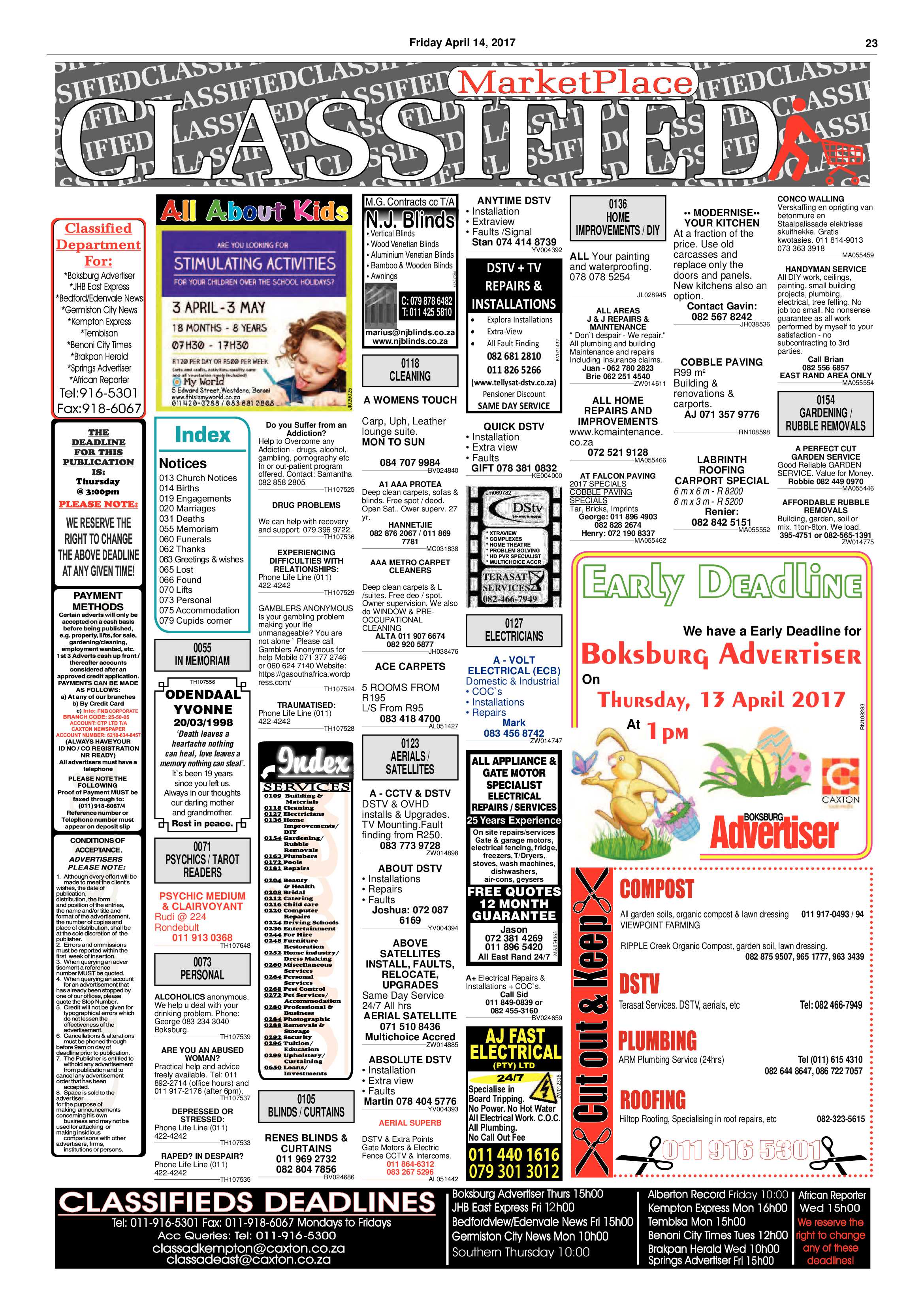 Boksburg Advertiser 11 April 2017 page 23
