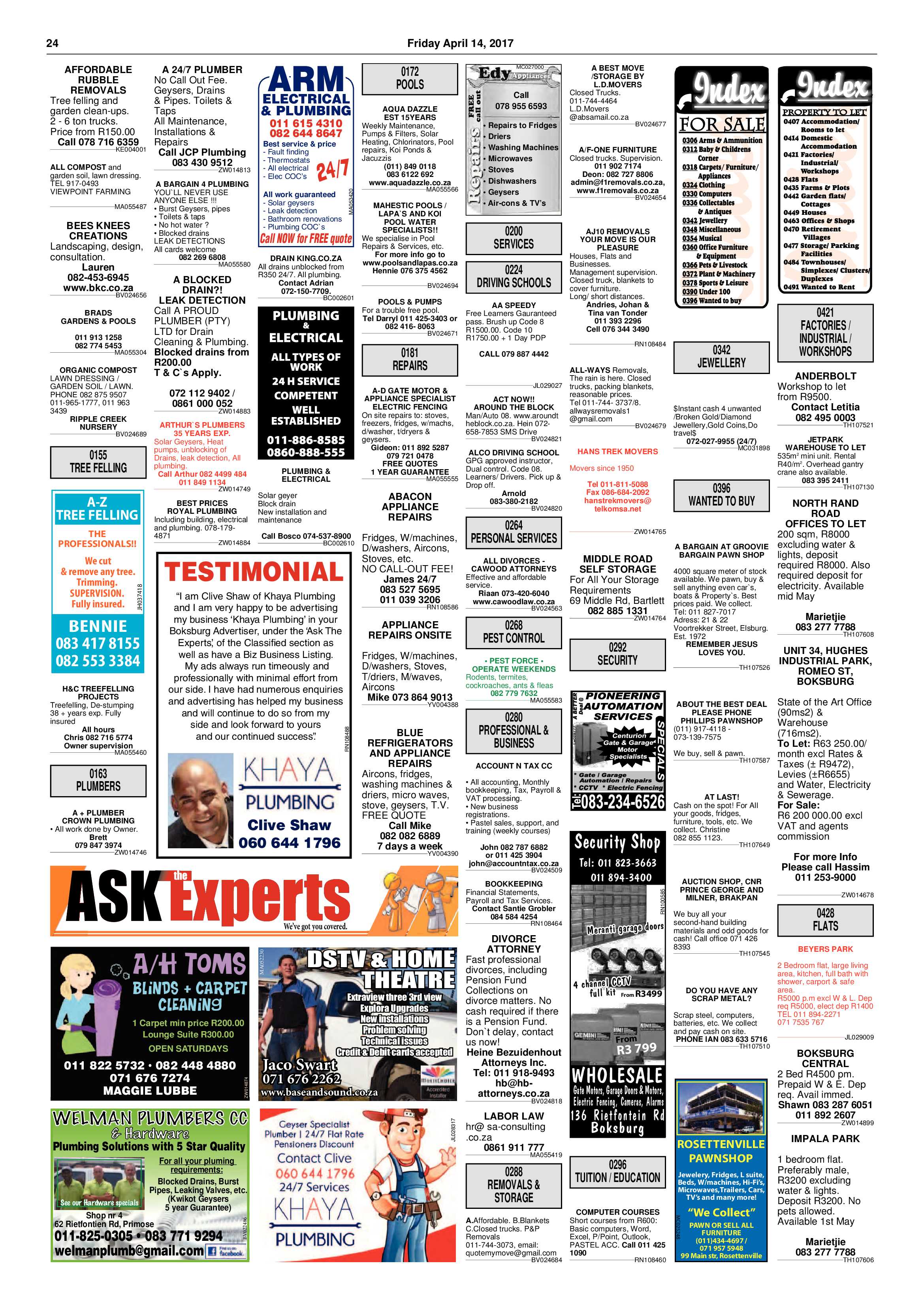 Boksburg Advertiser 11 April 2017 page 24
