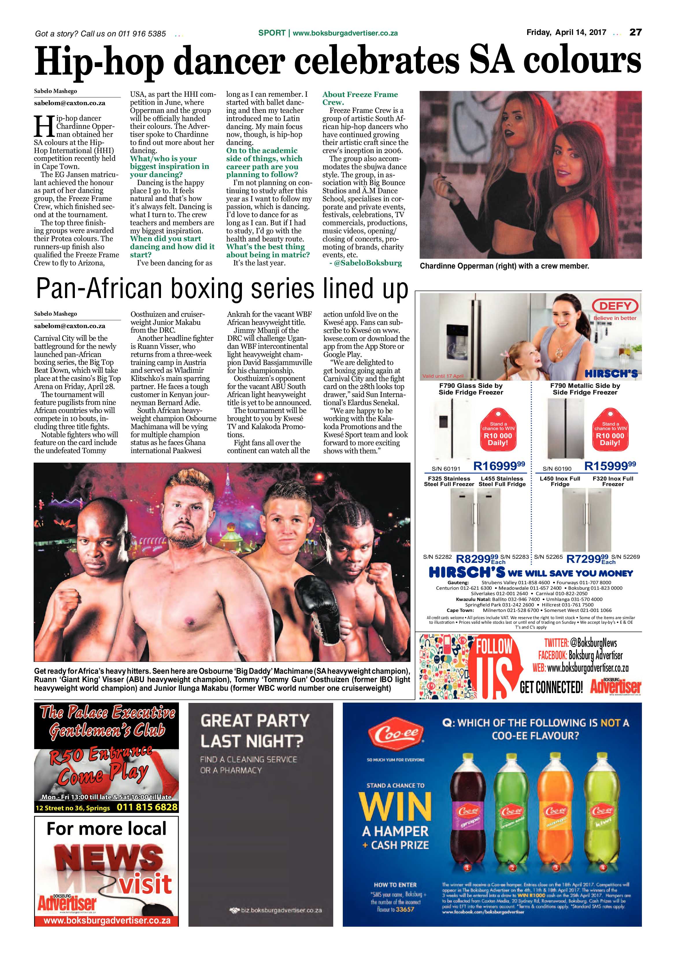 Boksburg Advertiser 11 April 2017 page 27