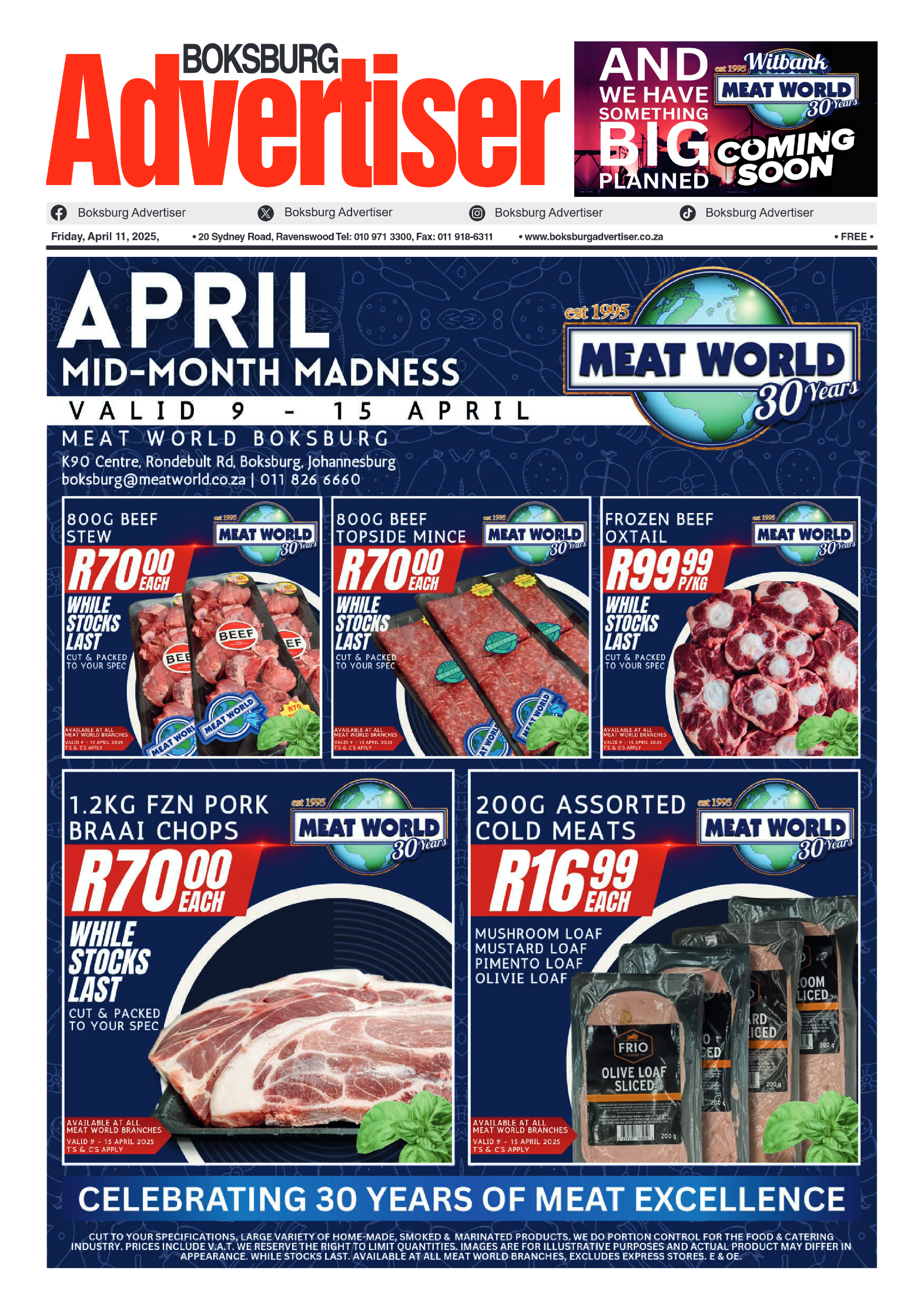 Boksburg Advertiser 11 April 2025 page 1