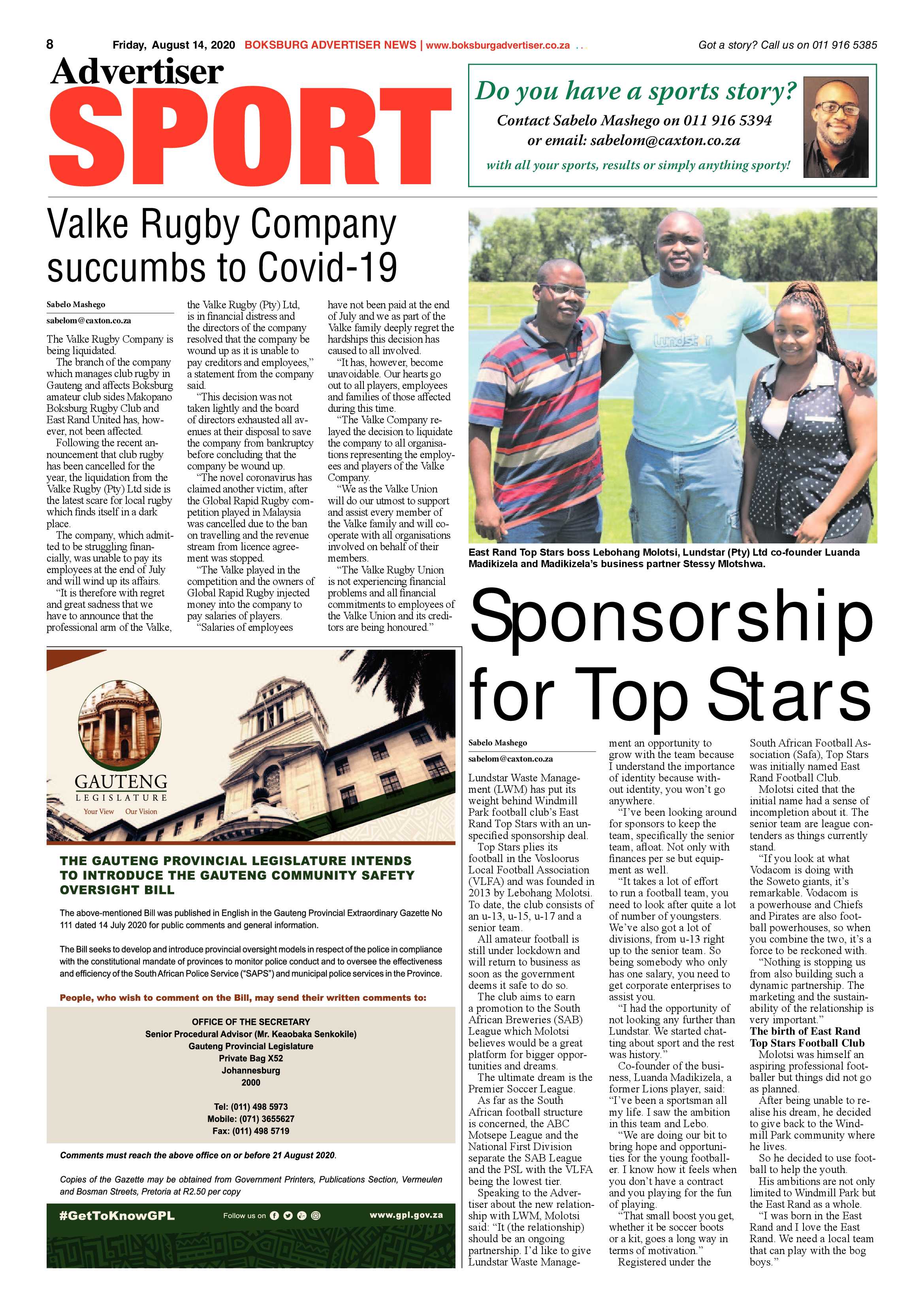 Boksburg Advertiser 11 August 2020 page 8