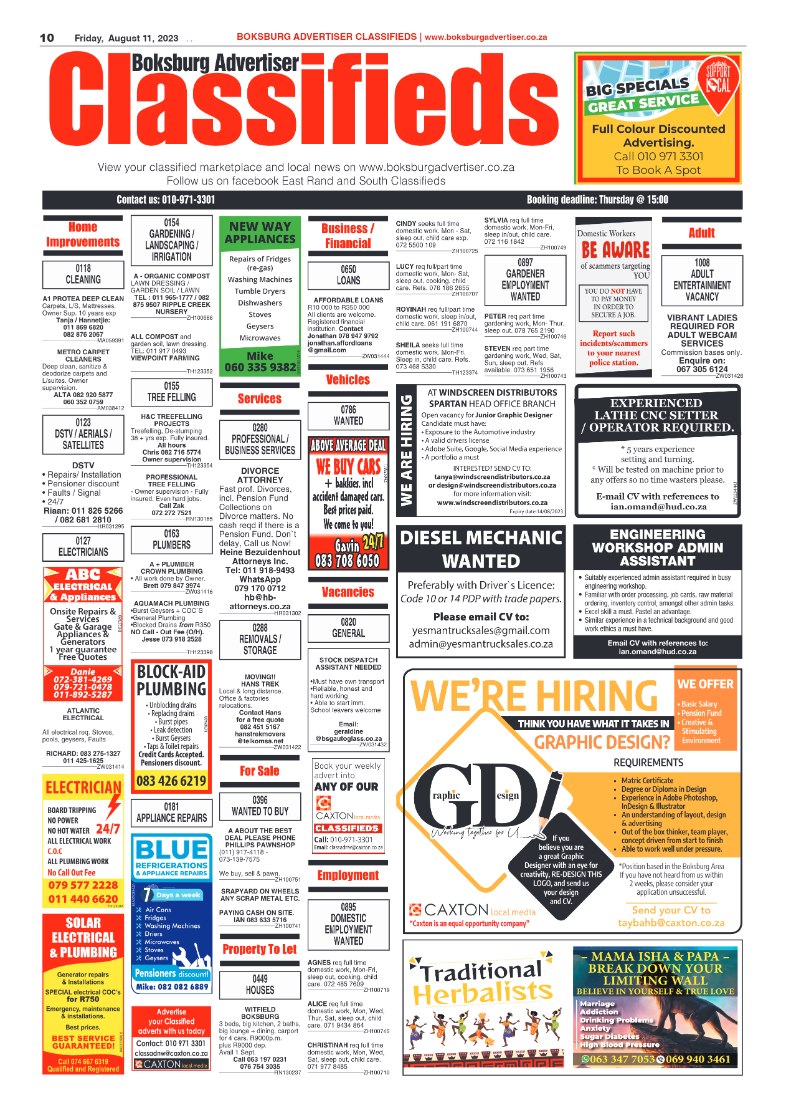 Boksburg Advertiser 11 August 2023 page 10